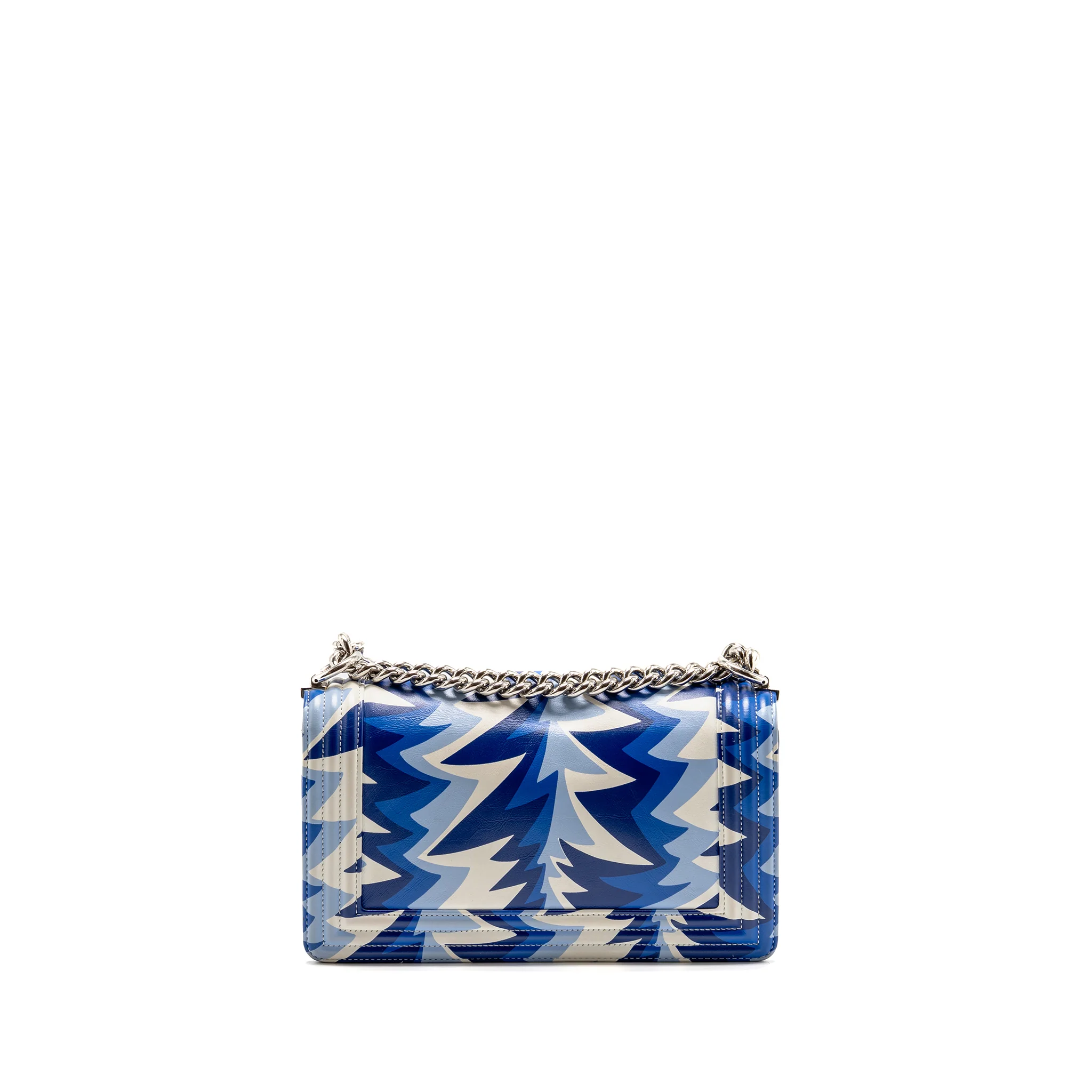 Chanel Medium Boy Bag 19C Limited Edition Printed Calfskin White/Blue SHW - Image 2