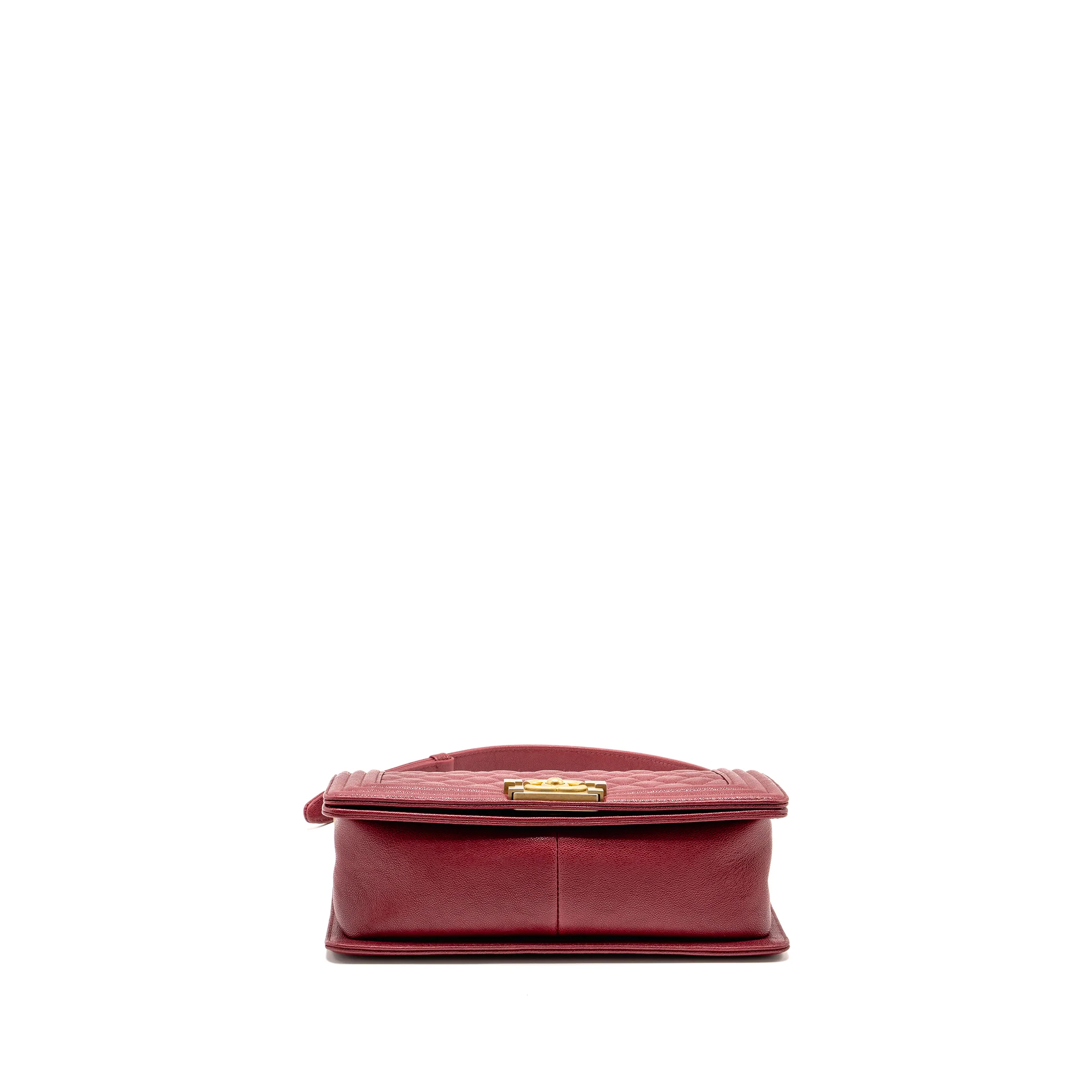 Chanel Medium Boy Bag Caviar Red GHW - Image 5