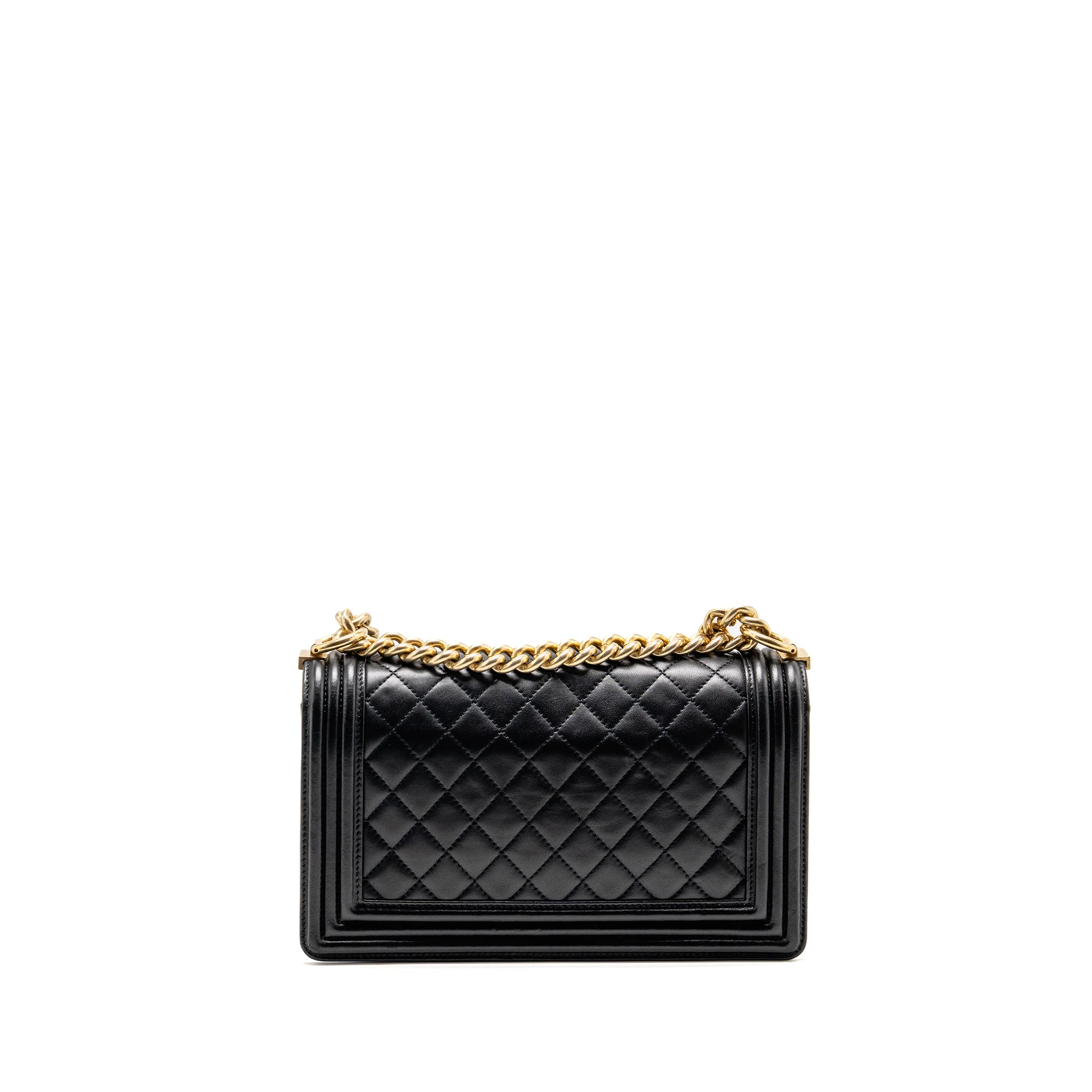 Chanel medium boy bag lambskin black GHW - Image 2