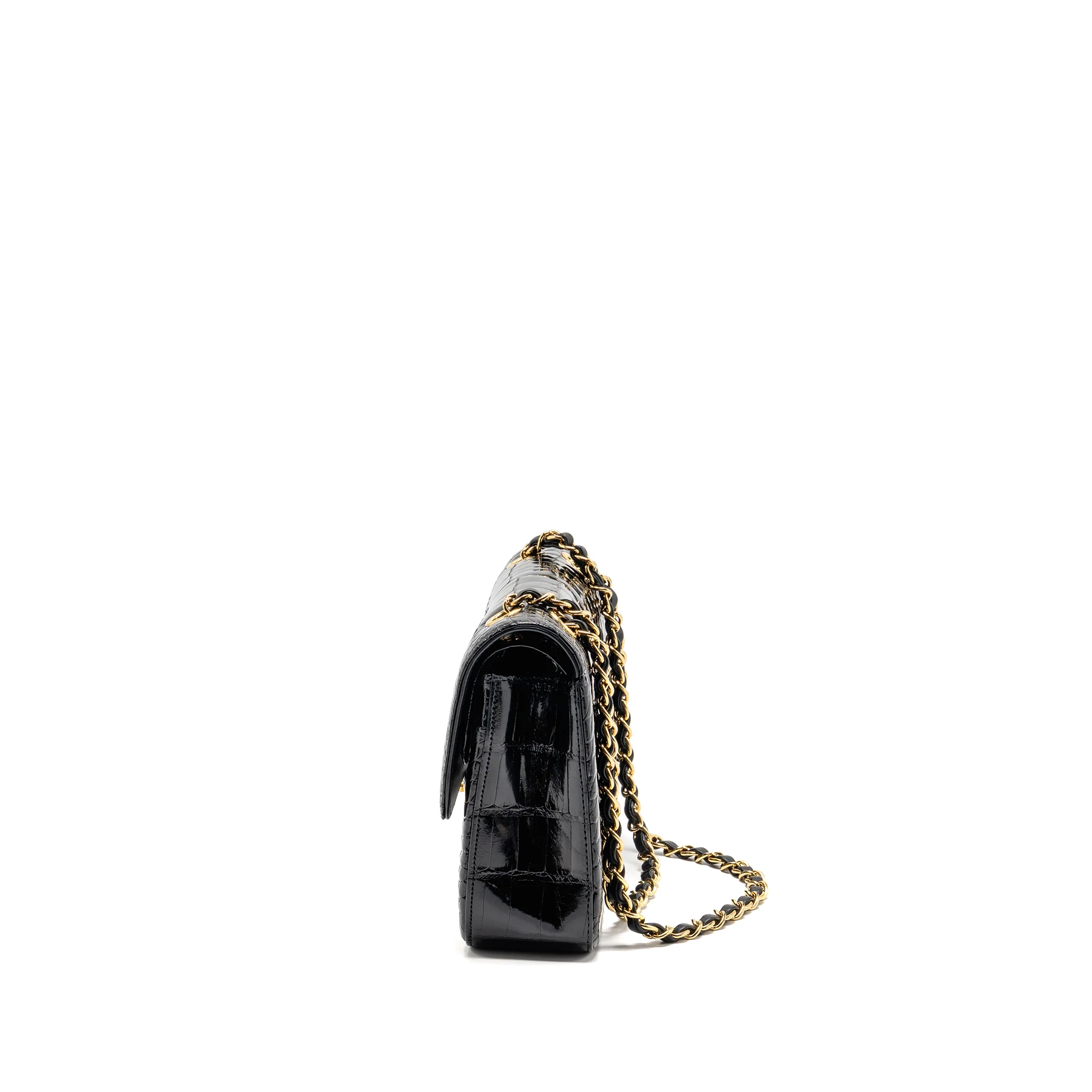 Chanel Medium Classic Double Flap Bag Alligator Mississippiensis Black GHW - Image 4