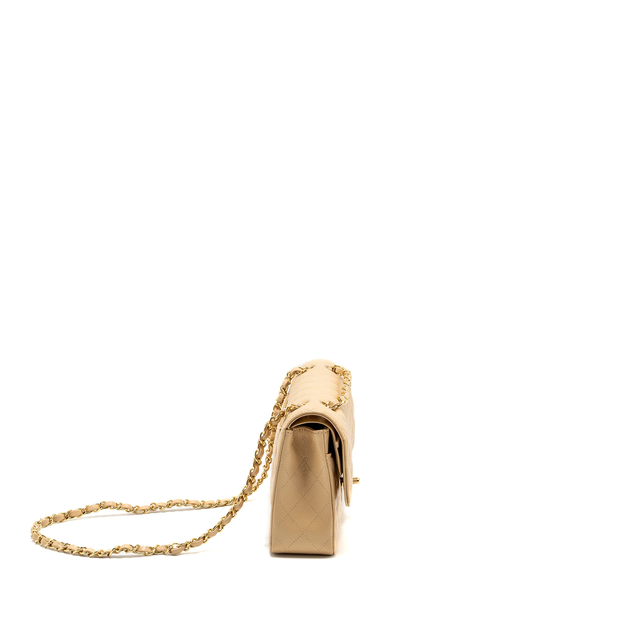 Chanel Medium Classic Double Flap Bag Caviar Beige GHW - Image 3