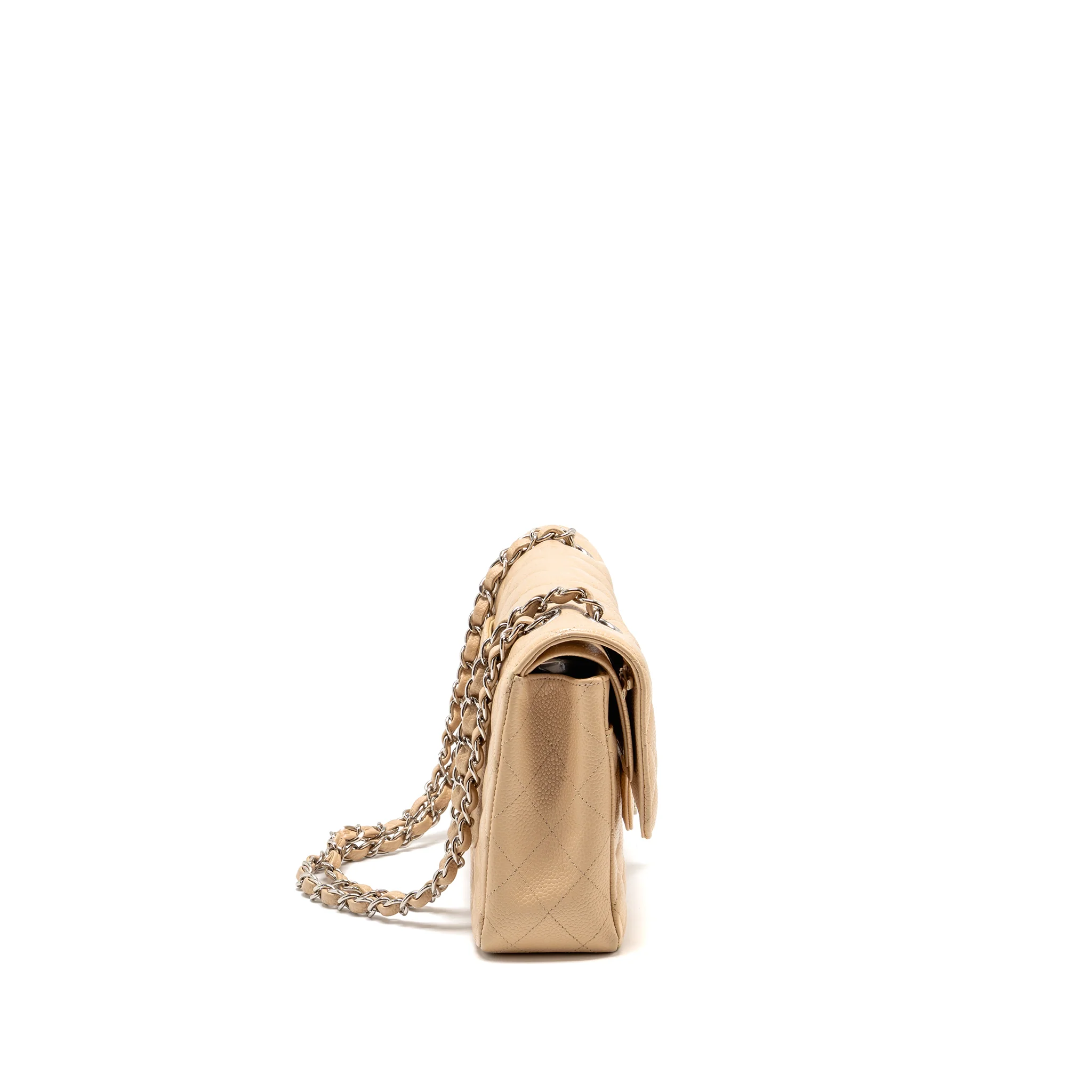 Chanel Medium Classic Double Flap Bag Caviar Beige SHW - Image 3