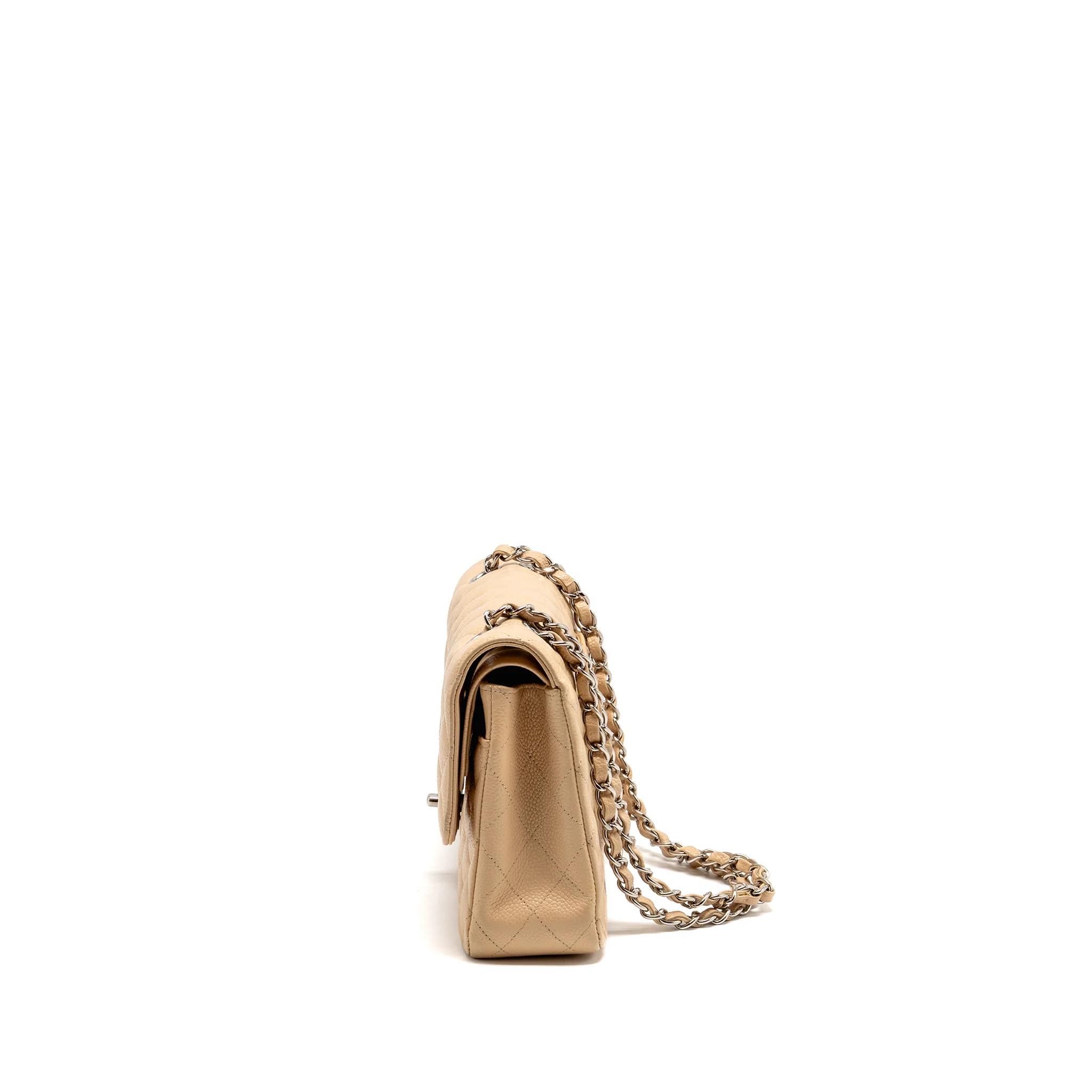 Chanel Medium Classic Double Flap Bag Caviar Beige SHW - Image 4