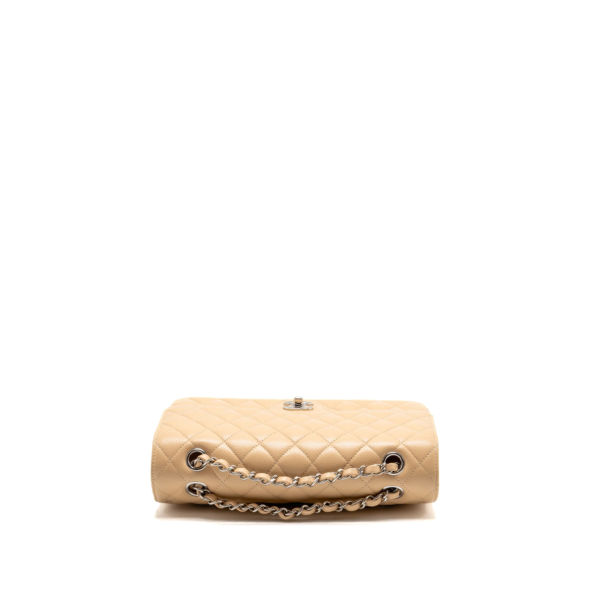 Chanel Medium Classic Double Flap bag caviar beige SHW (microchip) - Image 5