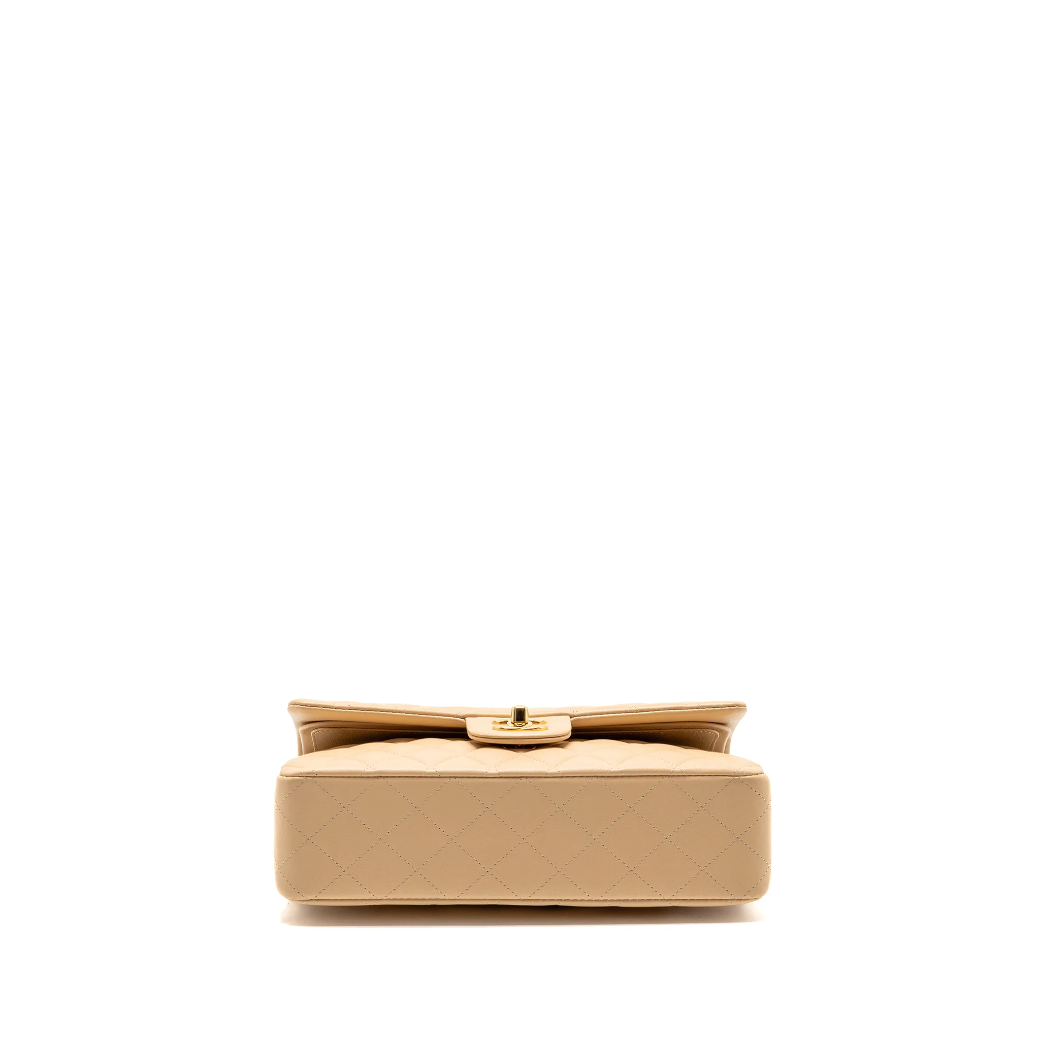Chanel Medium Classic Double Flap Bag Lambskin Beige GHW (Microchip) - Image 6