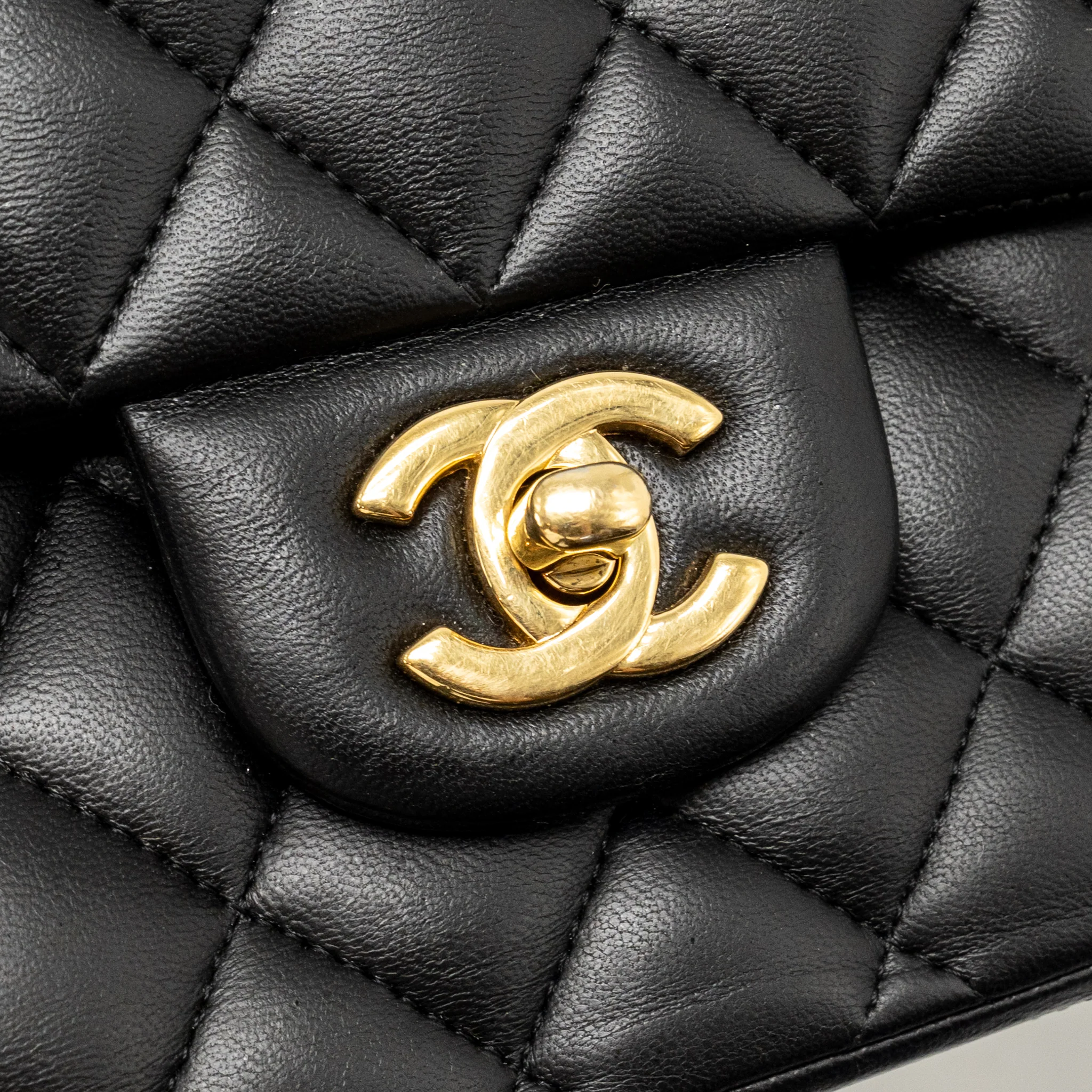 Chanel Medium Classic Double Flap Bag Lambskin Black GHW - Image 13