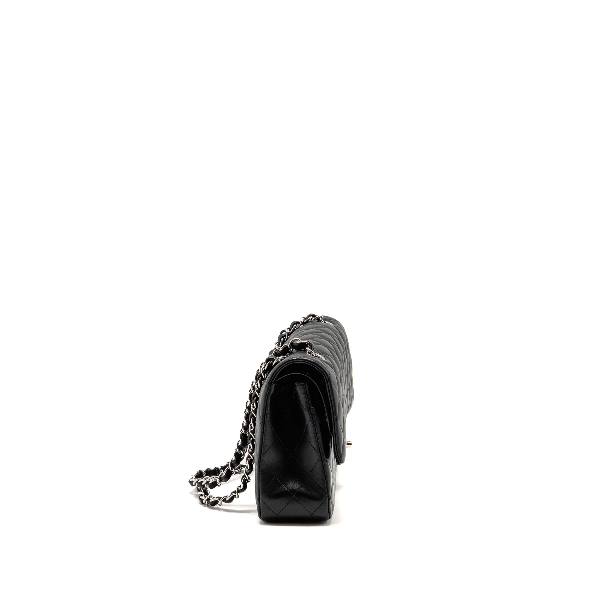 Chanel Medium Classic Double Flap Bag Lambskin Black SHW (Microchip) - Image 3