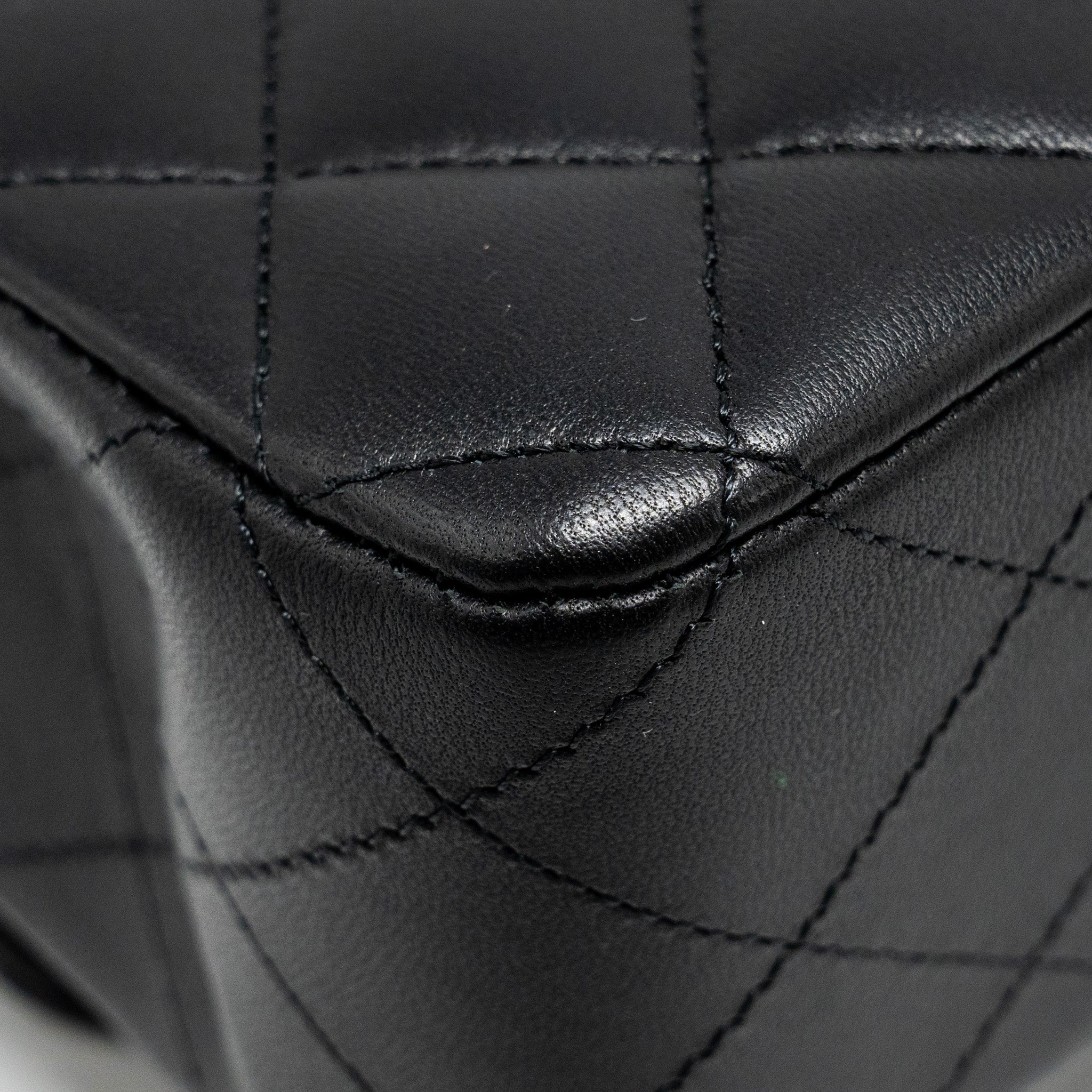 Chanel Medium Classic Double Flap Bag Lambskin Black SHW (Microchip) - Image 11