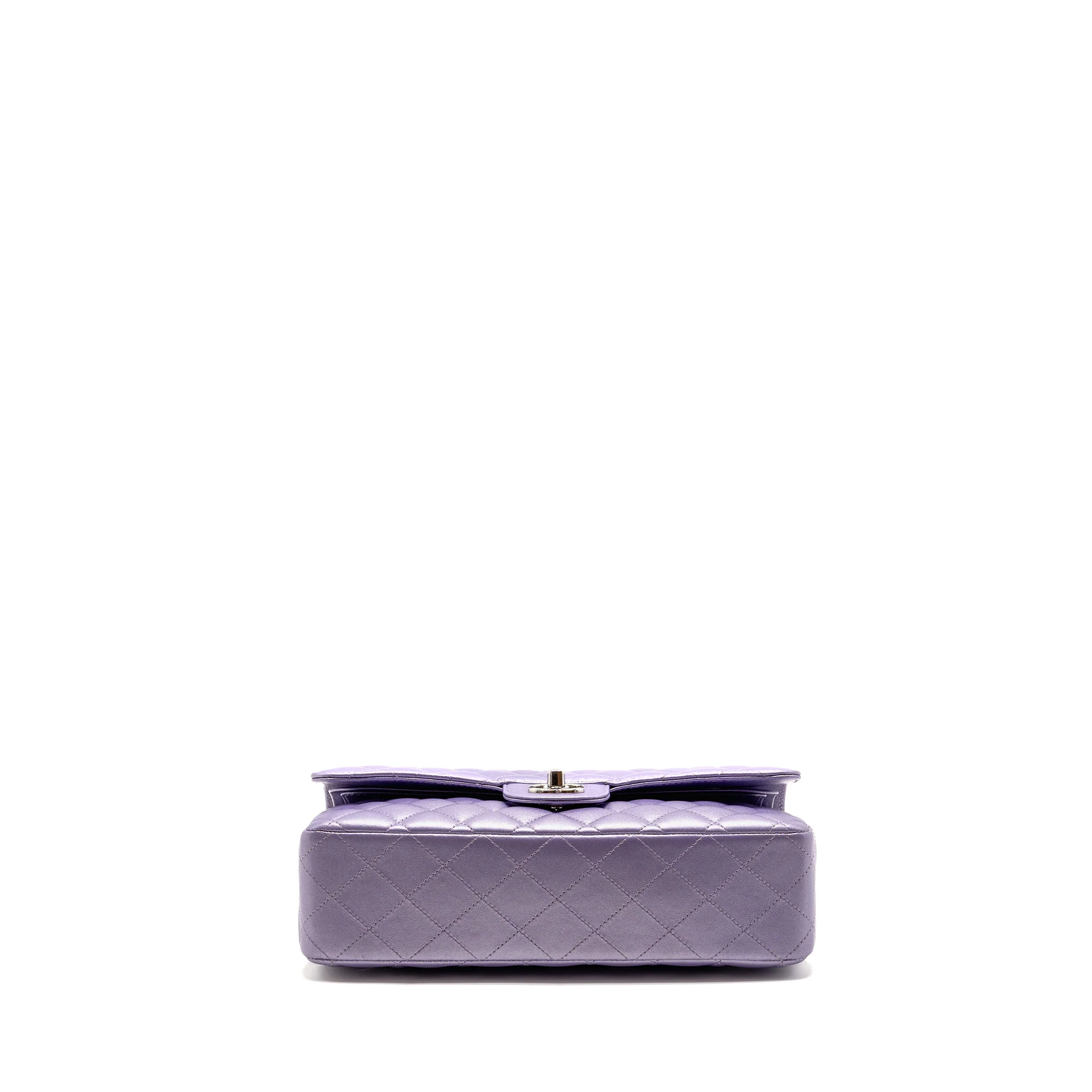 Chanel Medium Classic Double Flap Bag Lambskin IRIDESCENT Purple SHW (Microchip) - Image 6