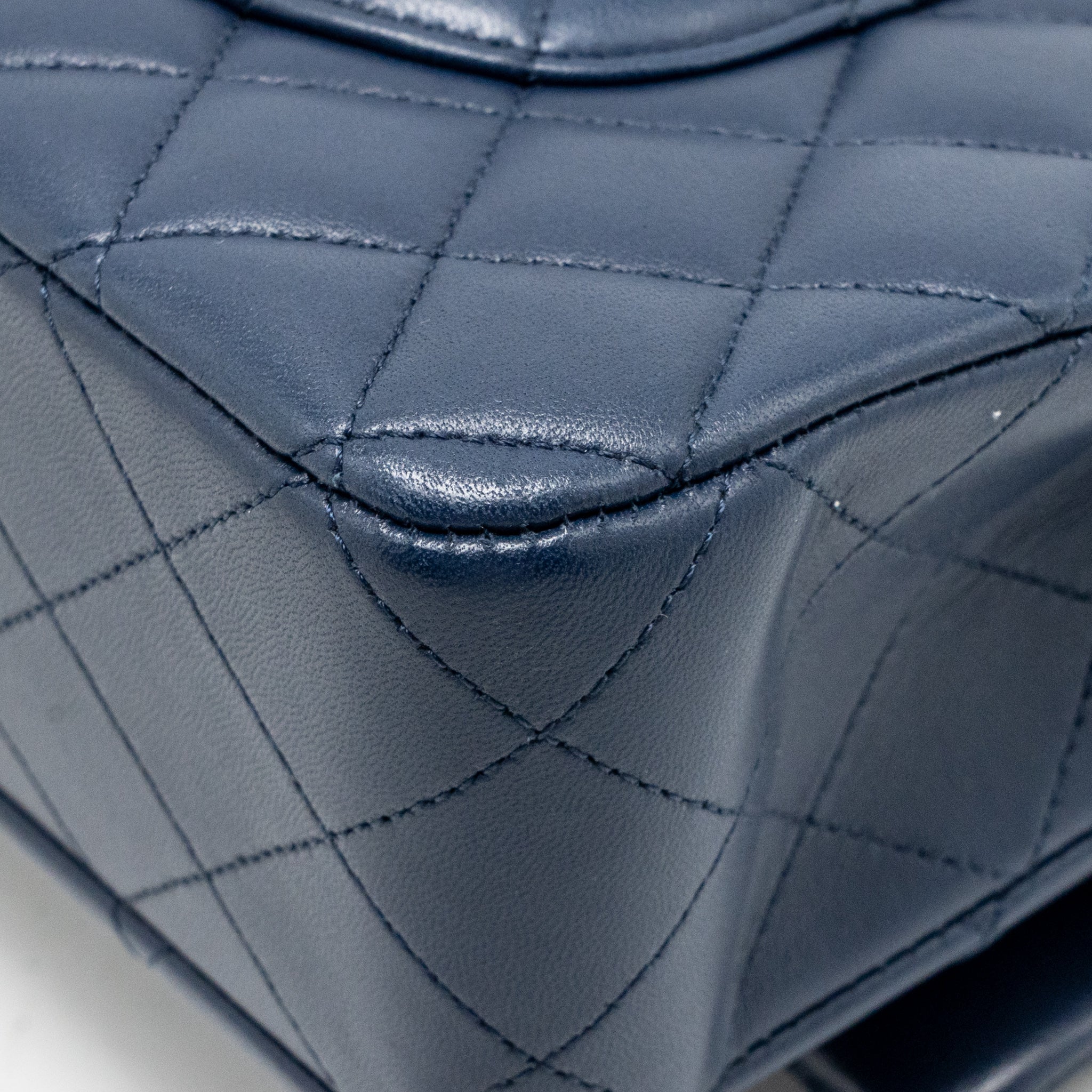 Chanel Medium Classic Double Flap Bag Lambskin Navy SHW - Image 12