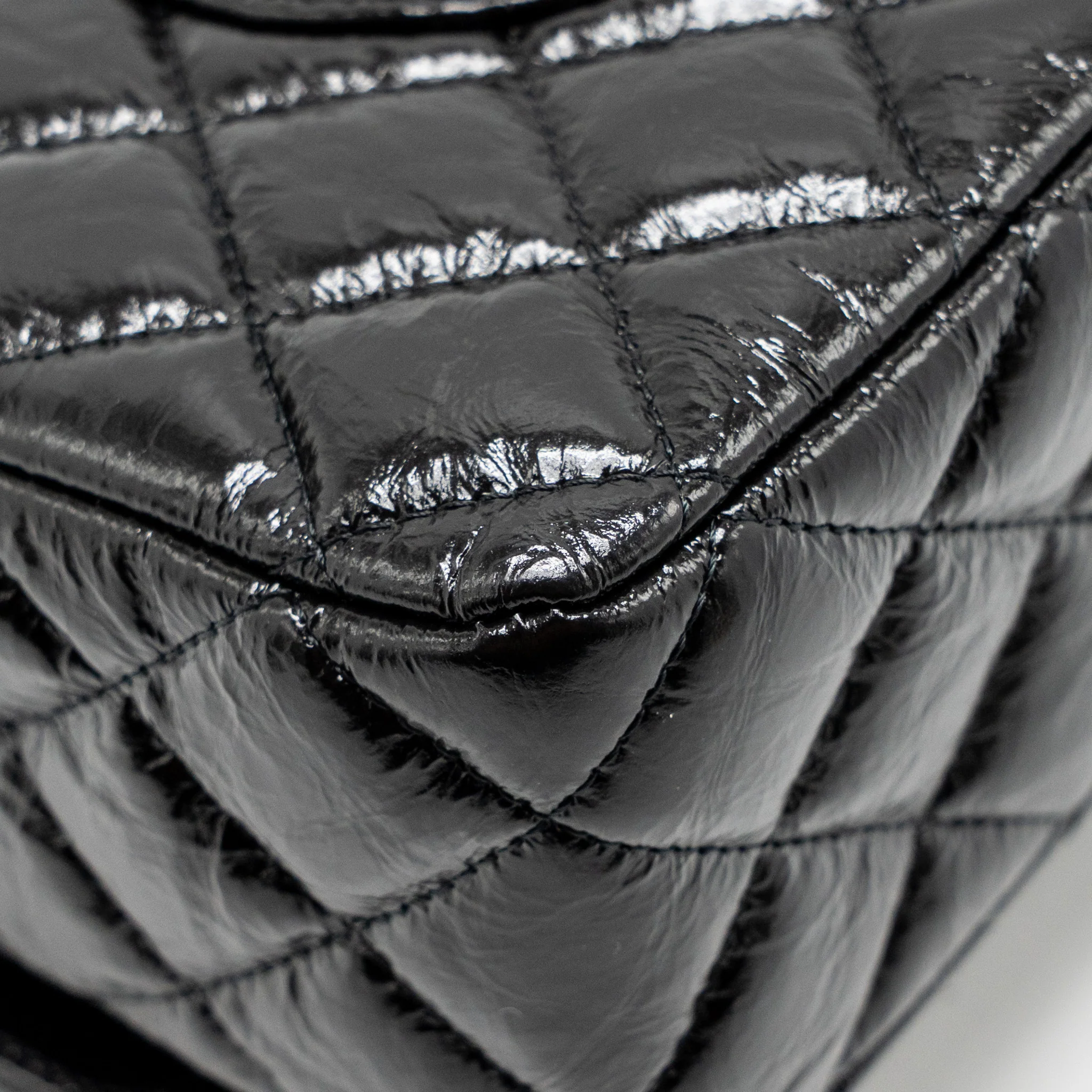 Chanel Medium Classic Double Flap Bag Patent SO Black - Image 11