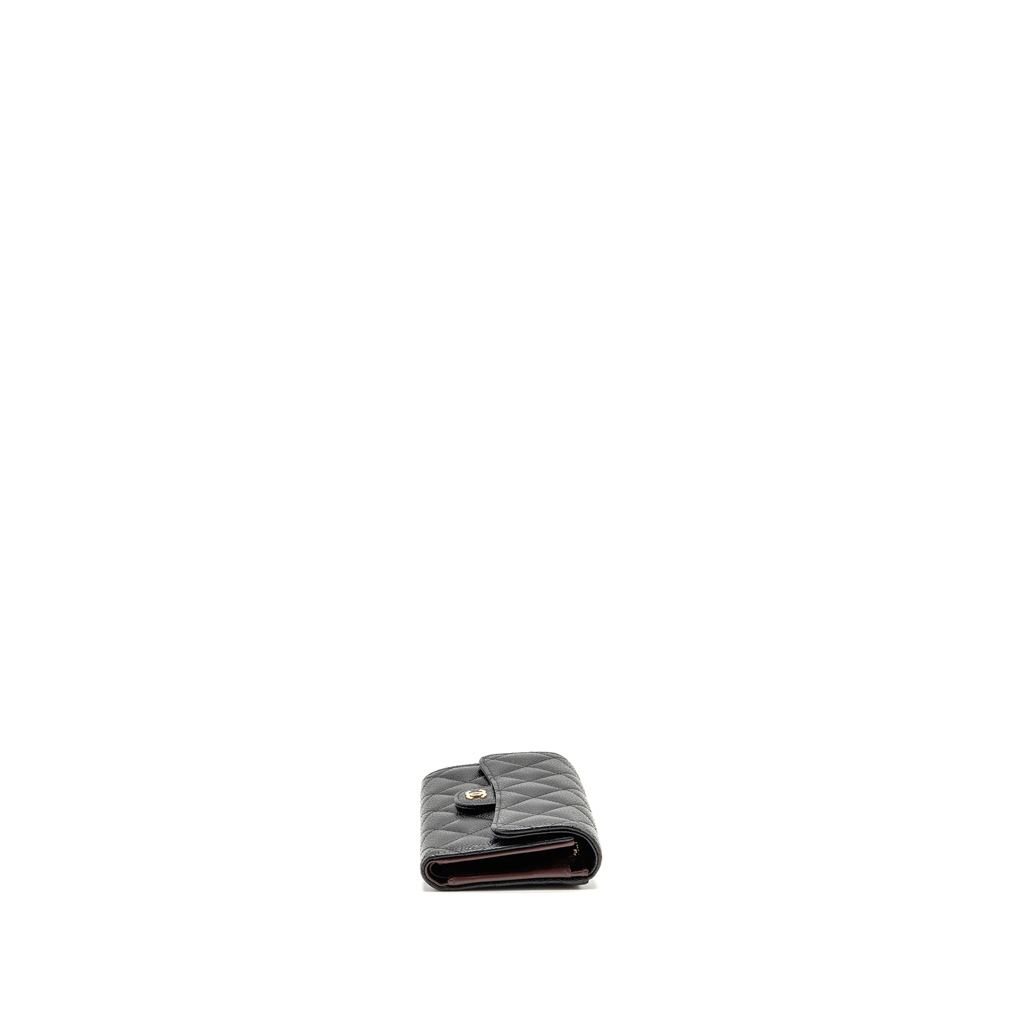Chanel Medium Classic Flap Compact Wallet Caviar Black GHW (Microchip) - Image 4