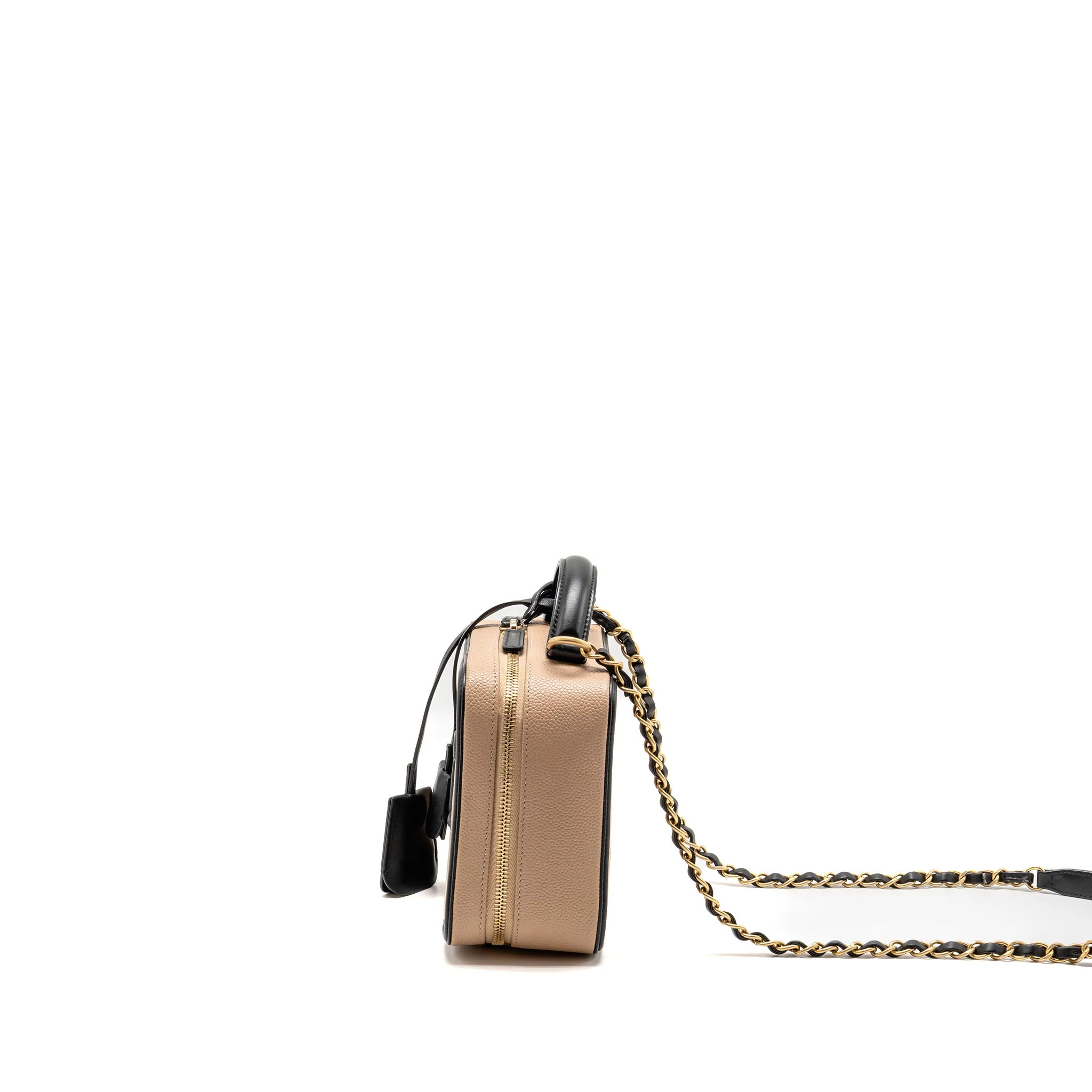 Chanel medium filigree vanity case caviar beige/black GHW - Image 4