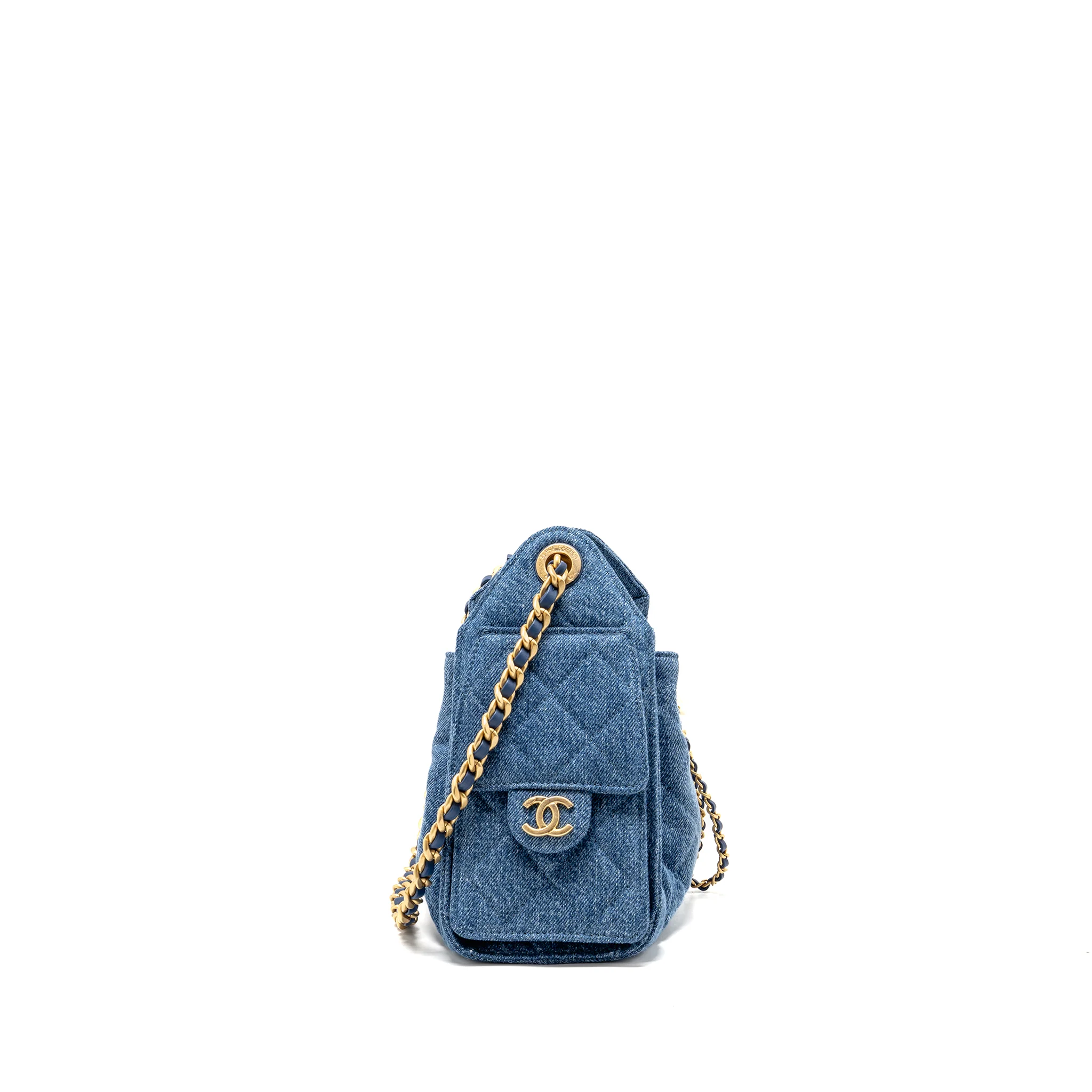 Chanel Mini 25 Bag Denim Blue GHW (Microchip) - Image 3