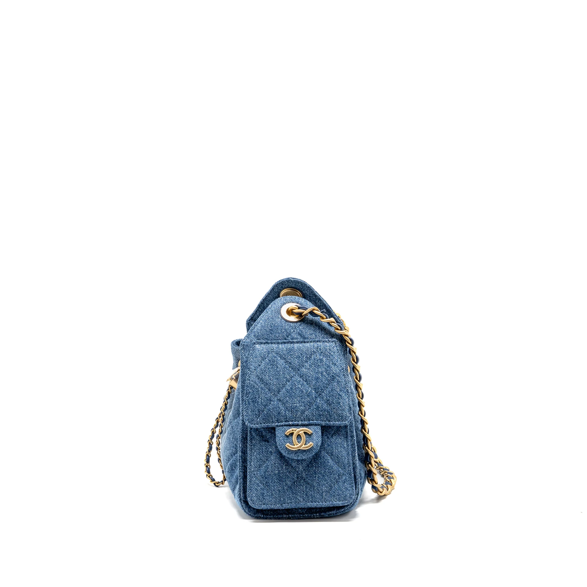 Chanel Mini 25 Bag Denim Blue GHW (Microchip) - Image 4