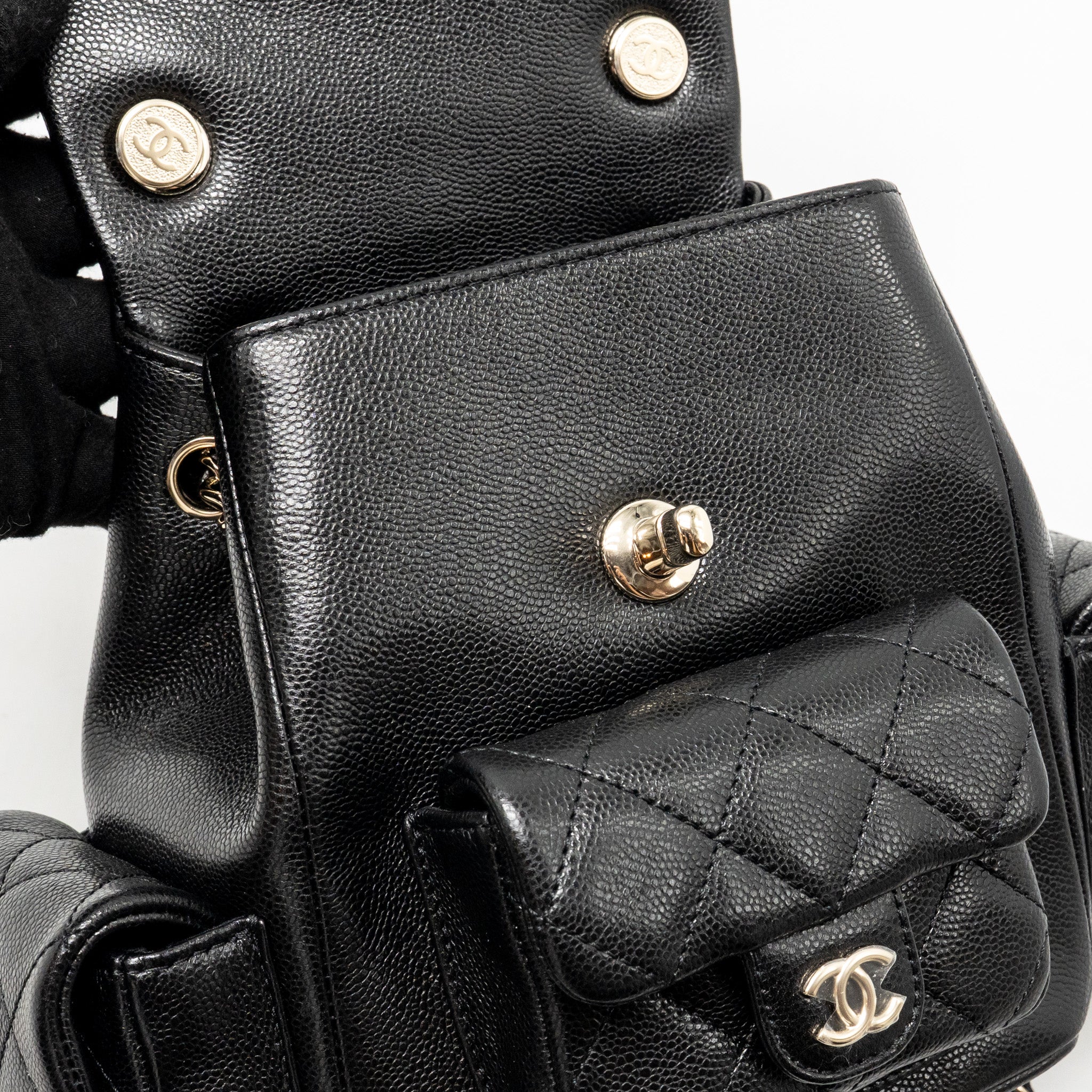 Chanel Small Duma Backpack Caviar Black LGHW (Microchip) - Image 15