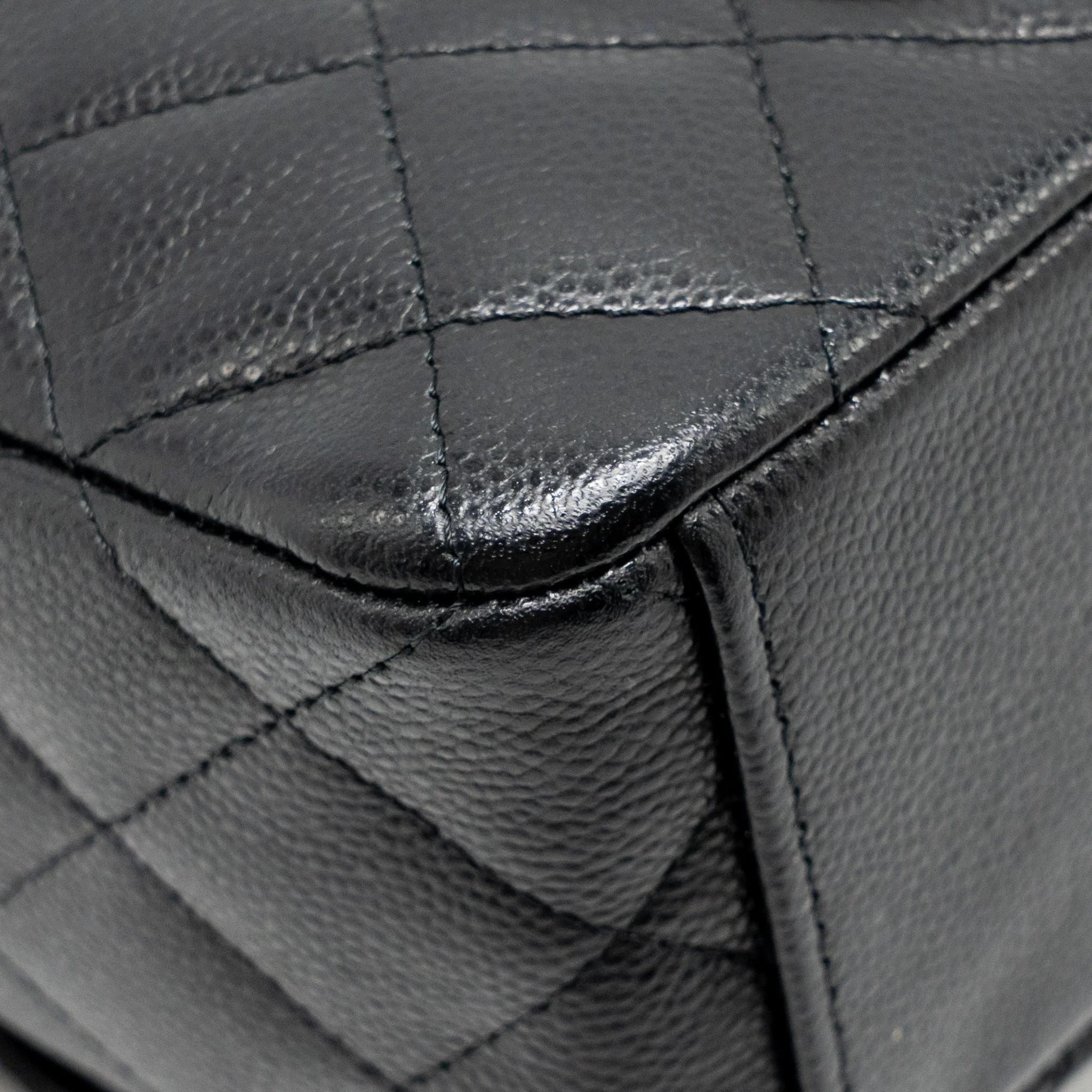 Chanel Mini backpack / crossbody bag caviar black LGHW (microchip) - Image 11