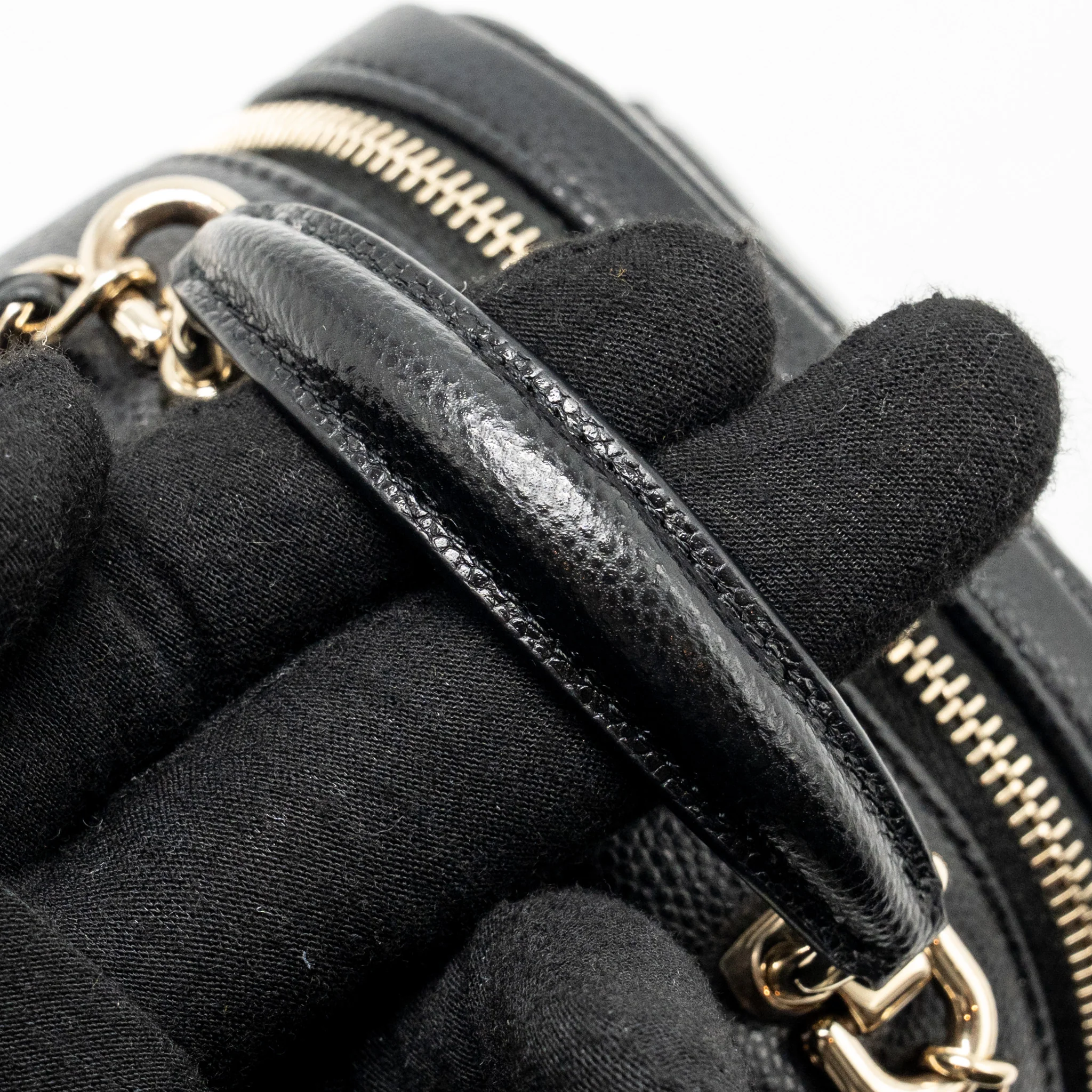 Chanel Mini backpack / crossbody bag caviar black LGHW (microchip) - Image 12