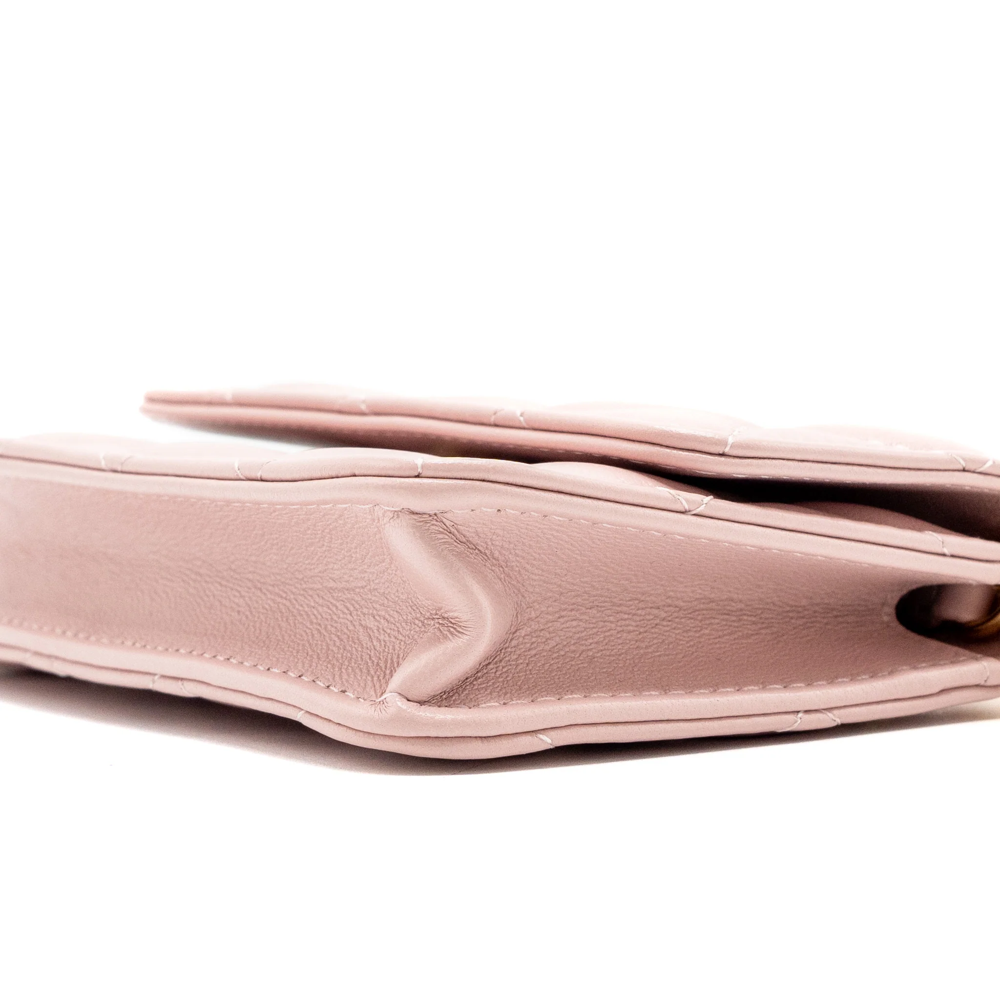 Chanel mini flap card holder with chain limited edition lambskin light pink GHW (microchip) - Image 7