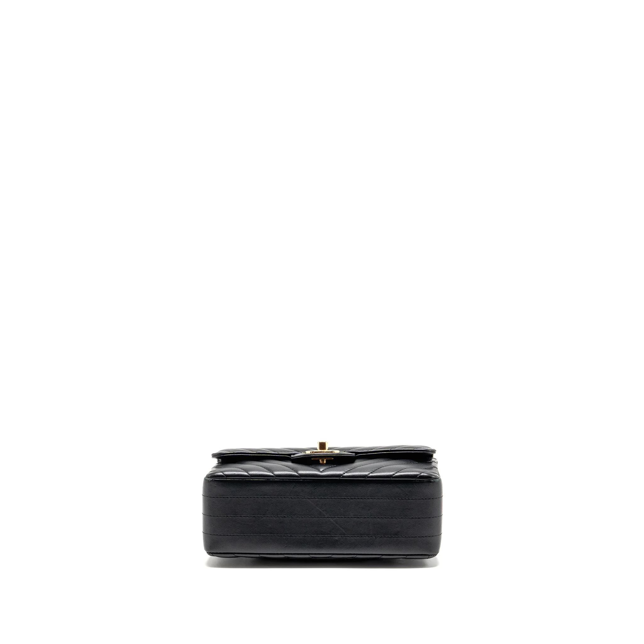 Chanel Mini Rectangular Flap Bag Chevron Lambskin Black LGHW - Image 5