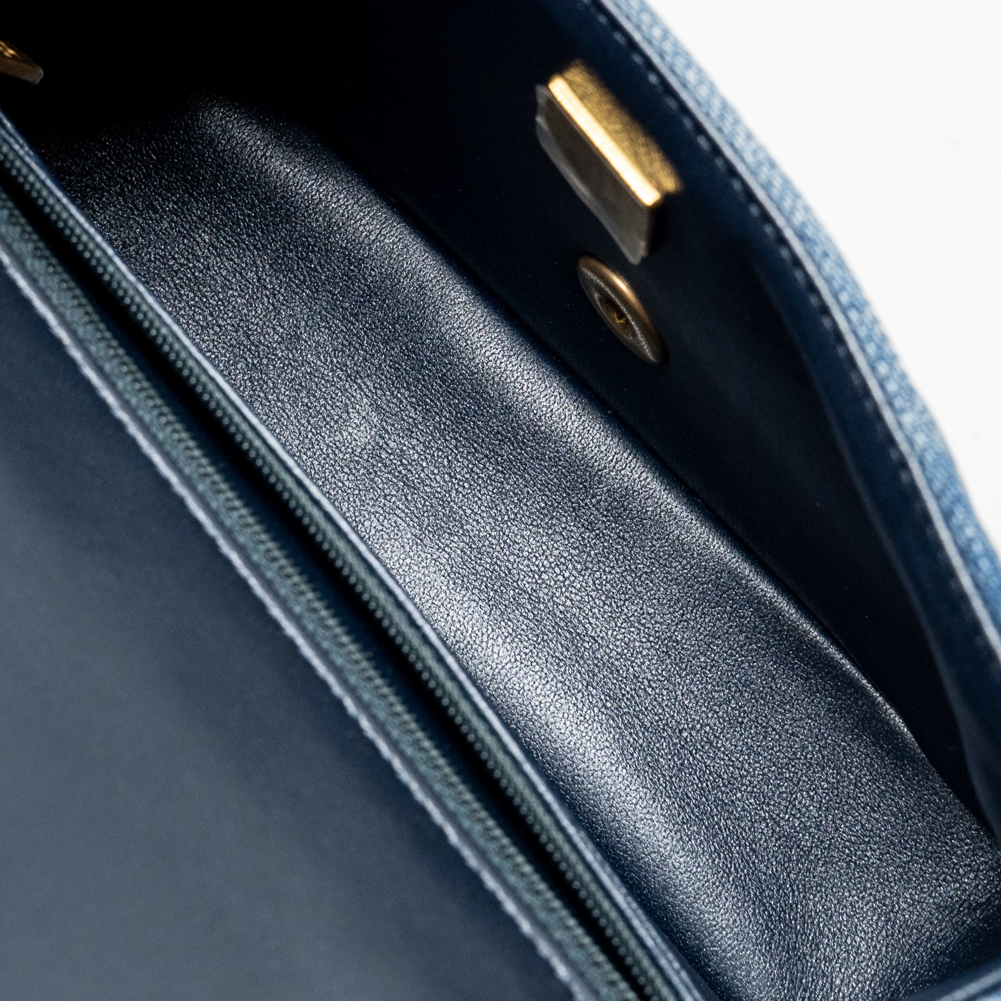 Chanel Mini Rectangular Flap Bag Denim Blue GHW (Microchip) - Image 16