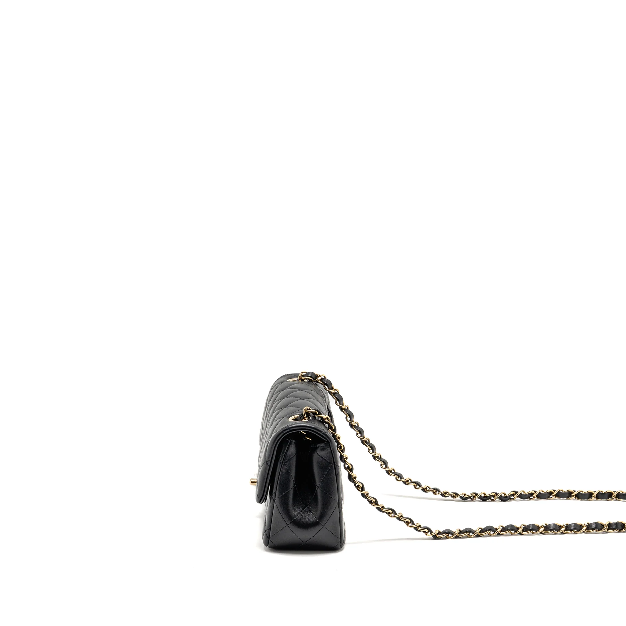 Chanel Minirectangular flap bag Lambskin black LGHW (microchip) - Image 4
