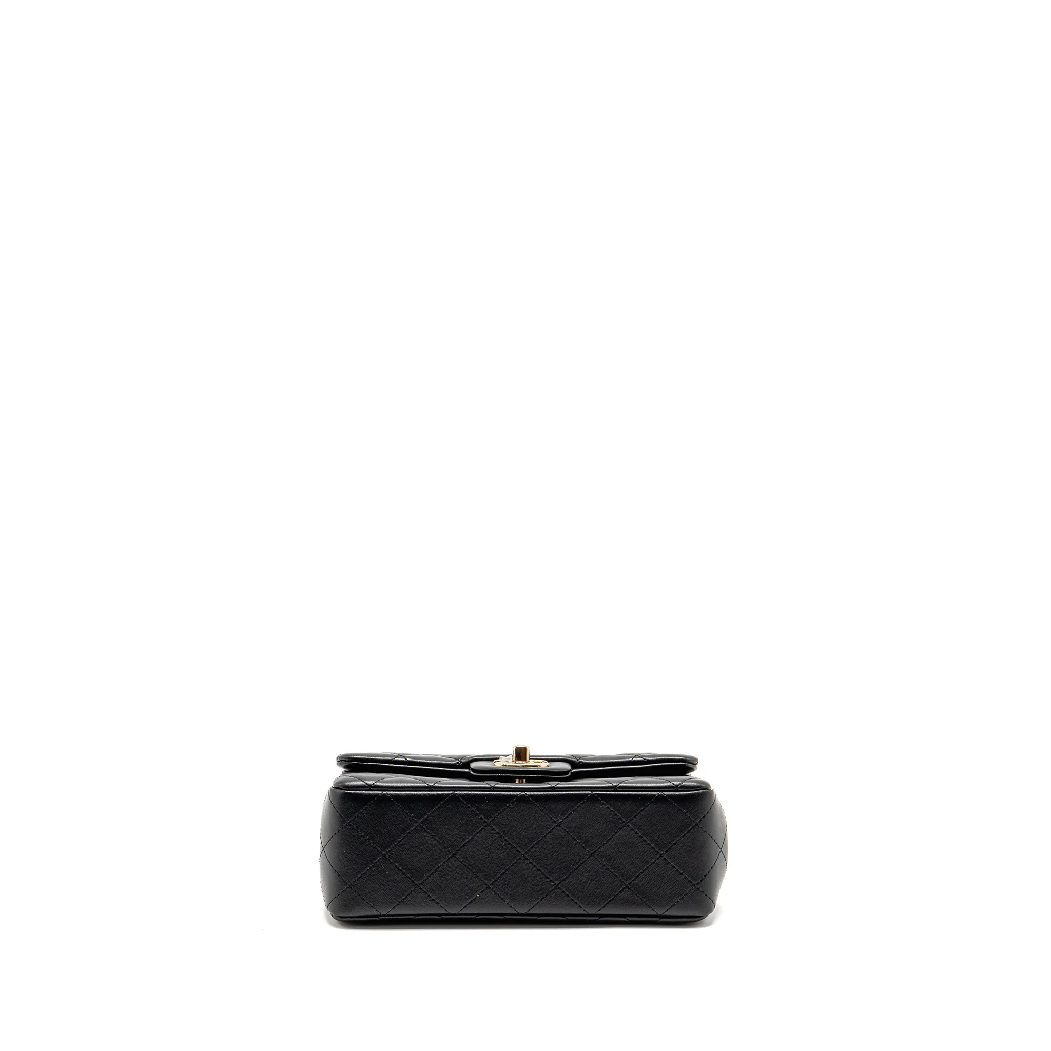 Chanel Minirectangular flap bag Lambskin black LGHW (microchip) - Image 5