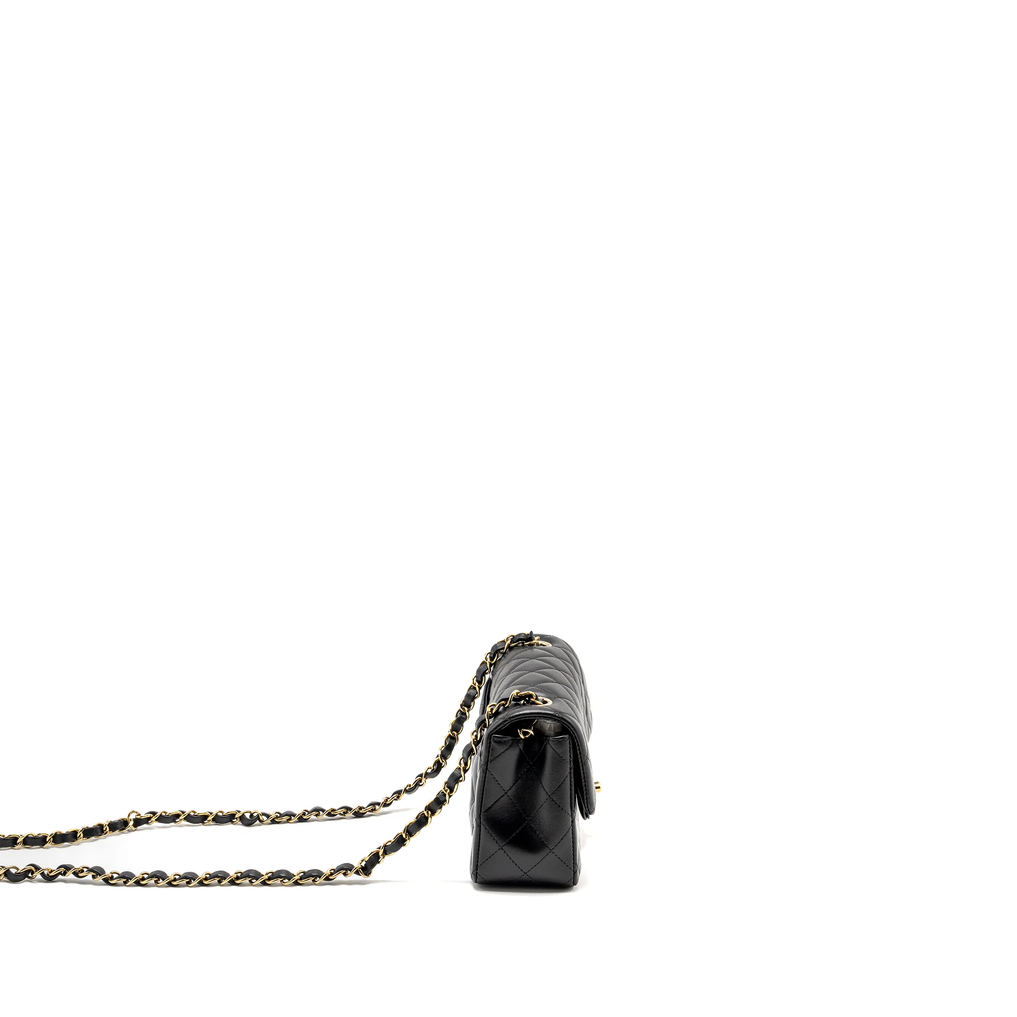 Chanel Mini Rectangular Flap Bag Lambskin Black LGHW (microchip) - Image 3