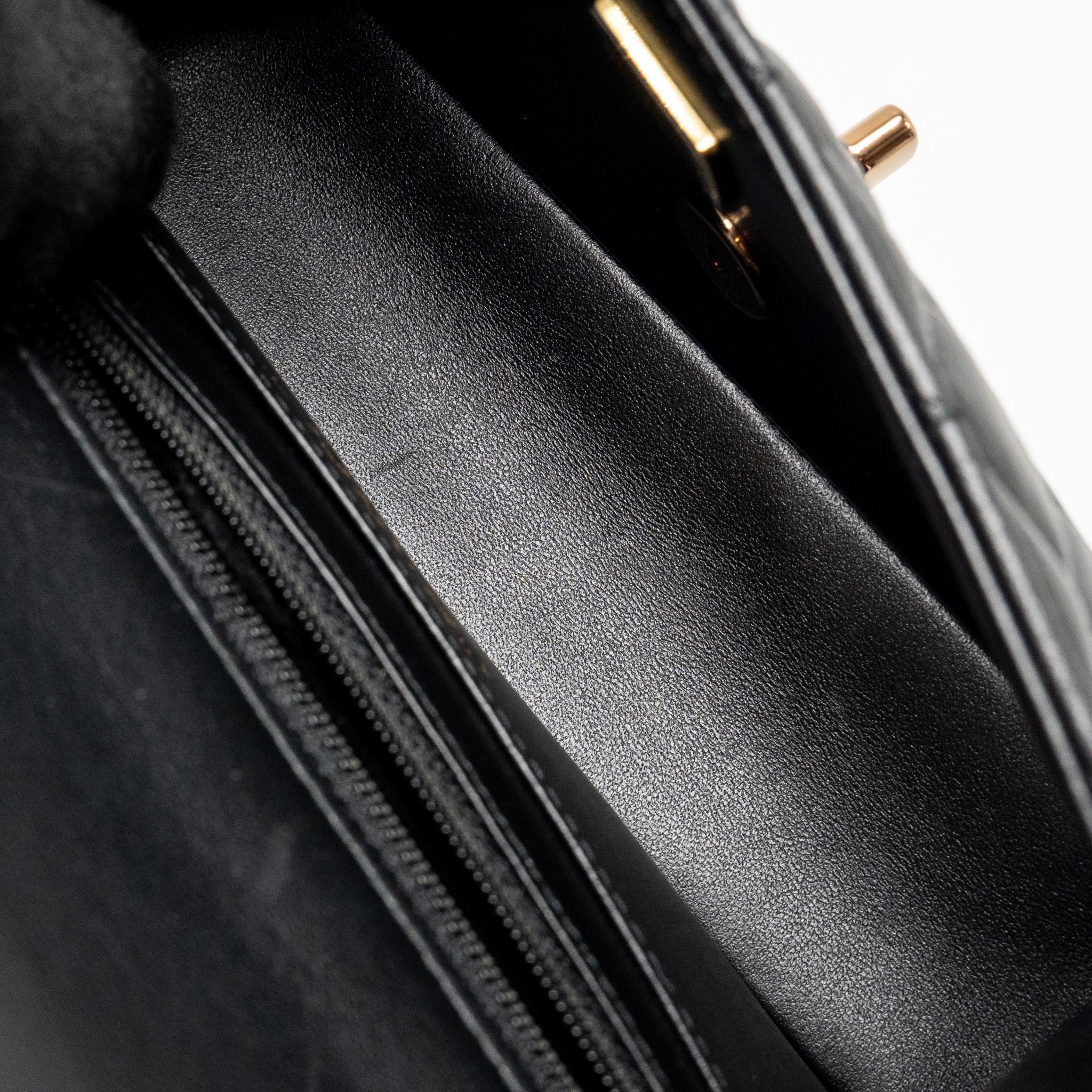 CHANEL Mini Rectangular Flap Bag Lambskin Black RGHW (Microchip) - Image 16