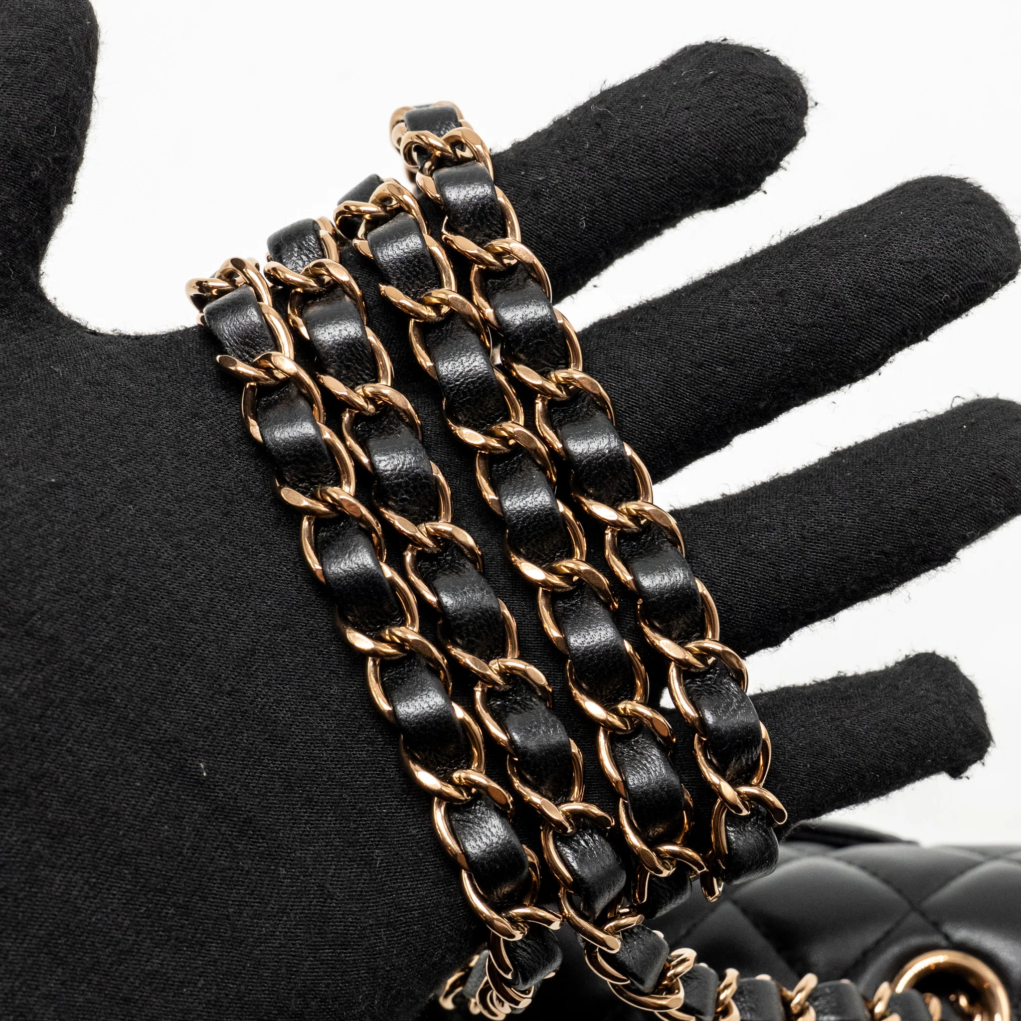 CHANEL Mini Rectangular Flap Bag Lambskin Black RGHW (Microchip) - Image 19
