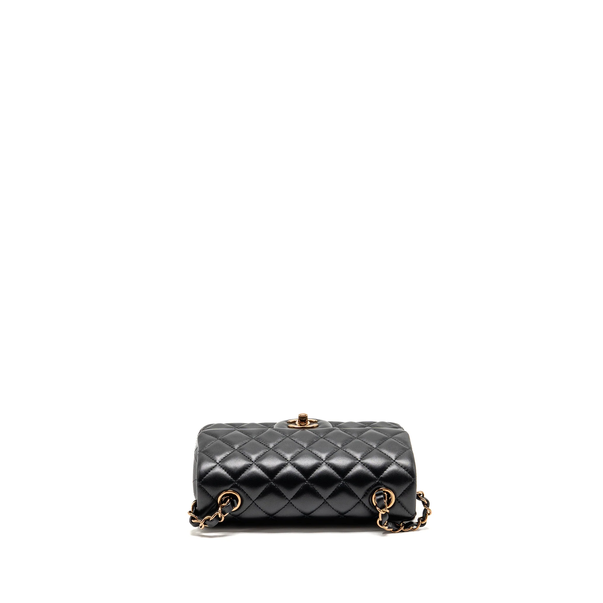 CHANEL Mini Rectangular Flap Bag Lambskin Black RGHW (Microchip) - Image 5
