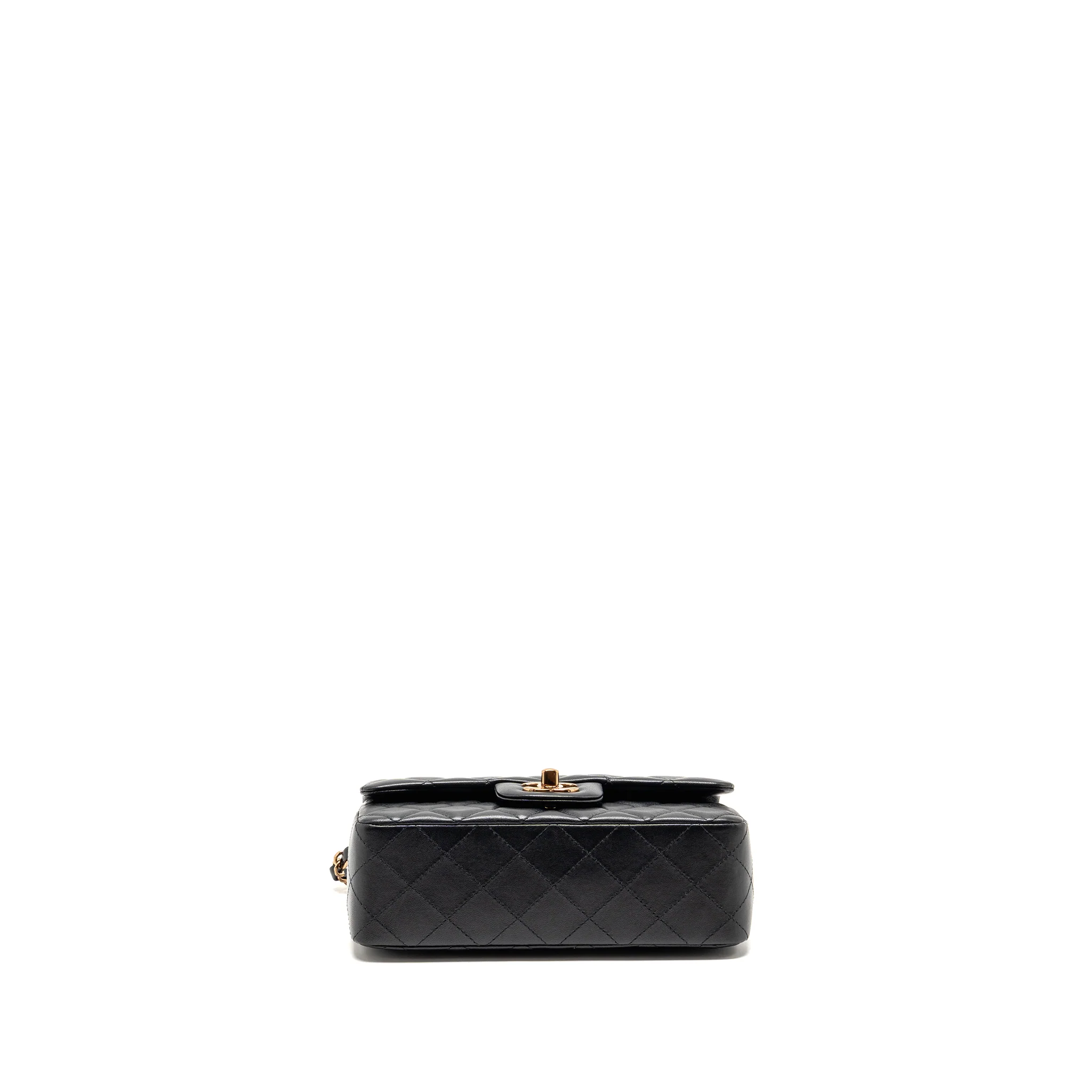 CHANEL Mini Rectangular Flap Bag Lambskin Black RGHW (Microchip) - Image 6