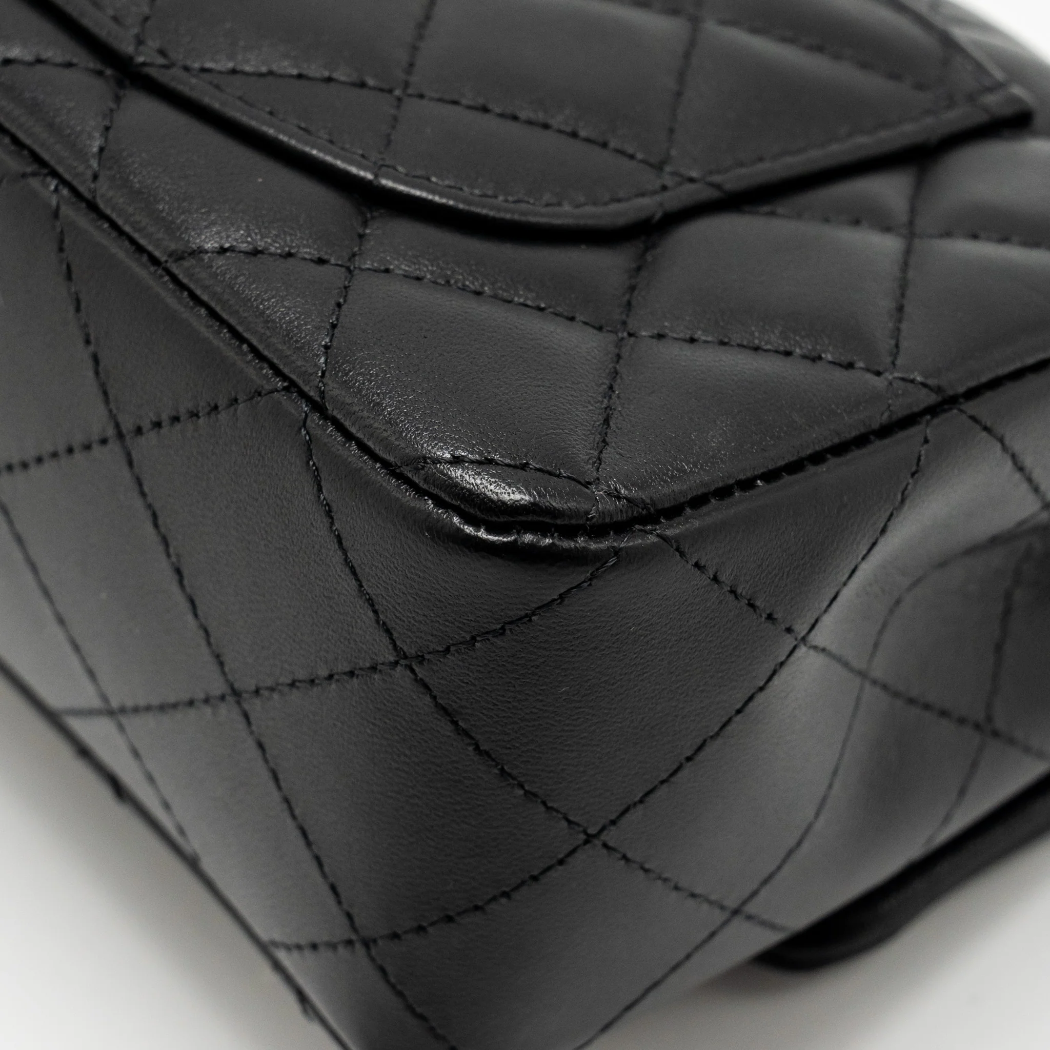 Chanel Mini Rectangular Flap Bag Lambskin Black SHW (microchip) - Image 11