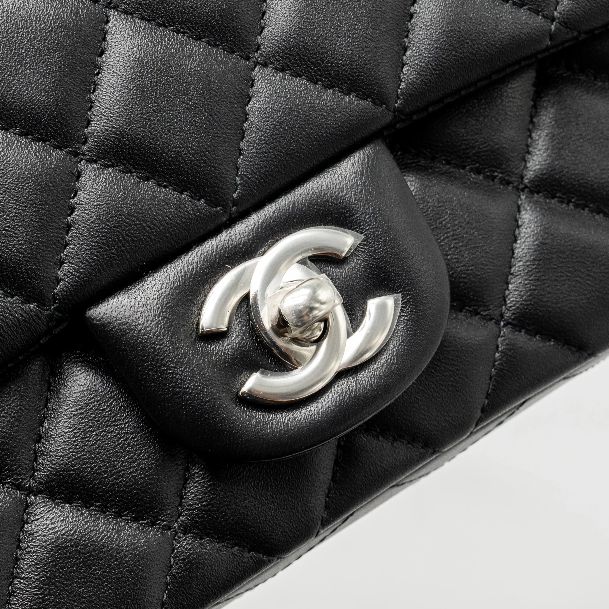 Chanel Mini Rectangular Flap Bag Lambskin Black SHW (microchip) - Image 12