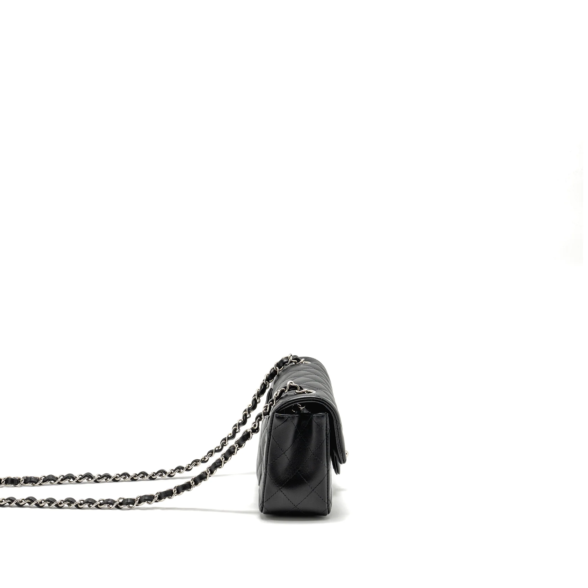Chanel Mini Rectangular Flap Bag Lambskin Black SHW (microchip) - Image 3