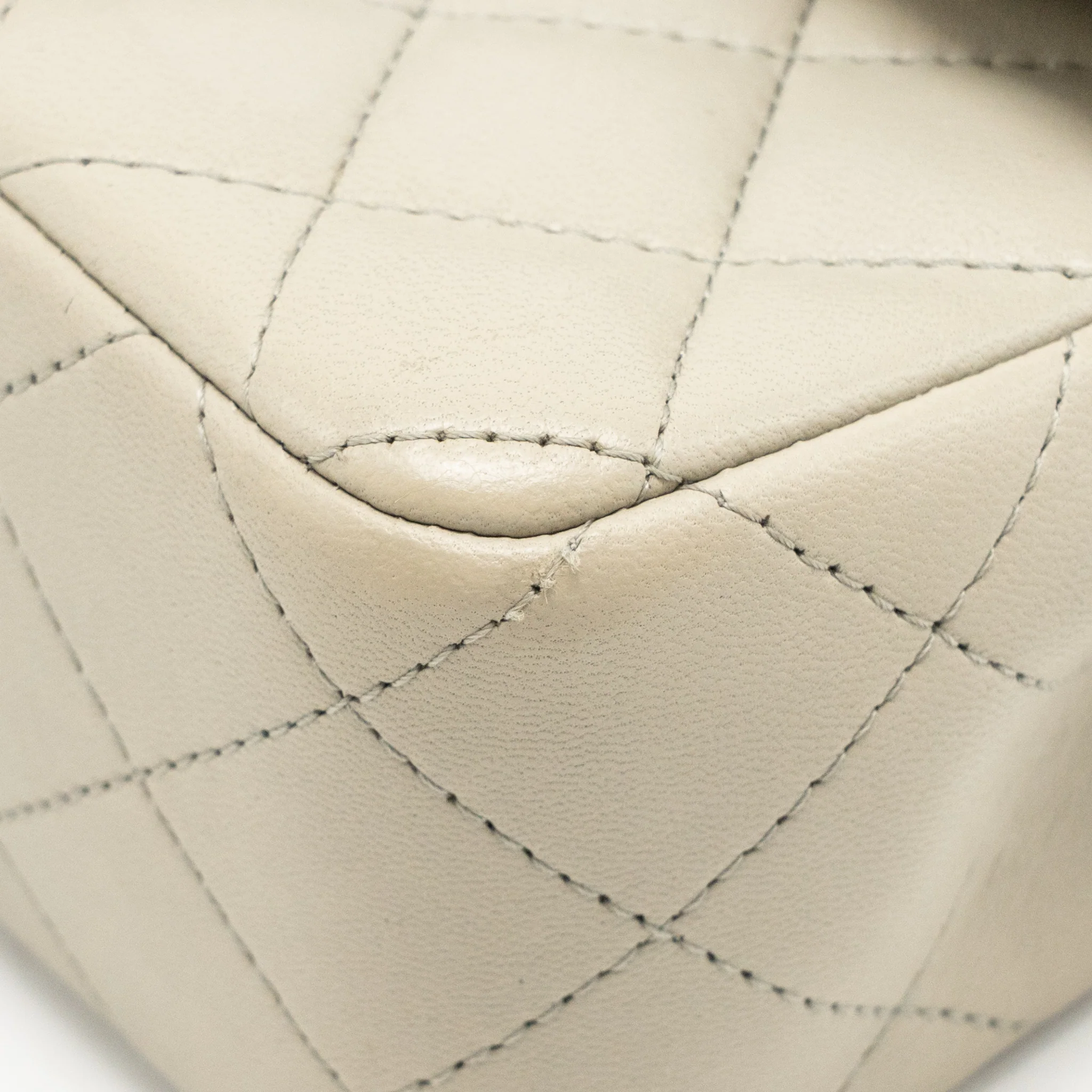 Chanel Mini Rectangular Flap Bag Lambskin Sage Grey LGHW (Microchip) - Image 10