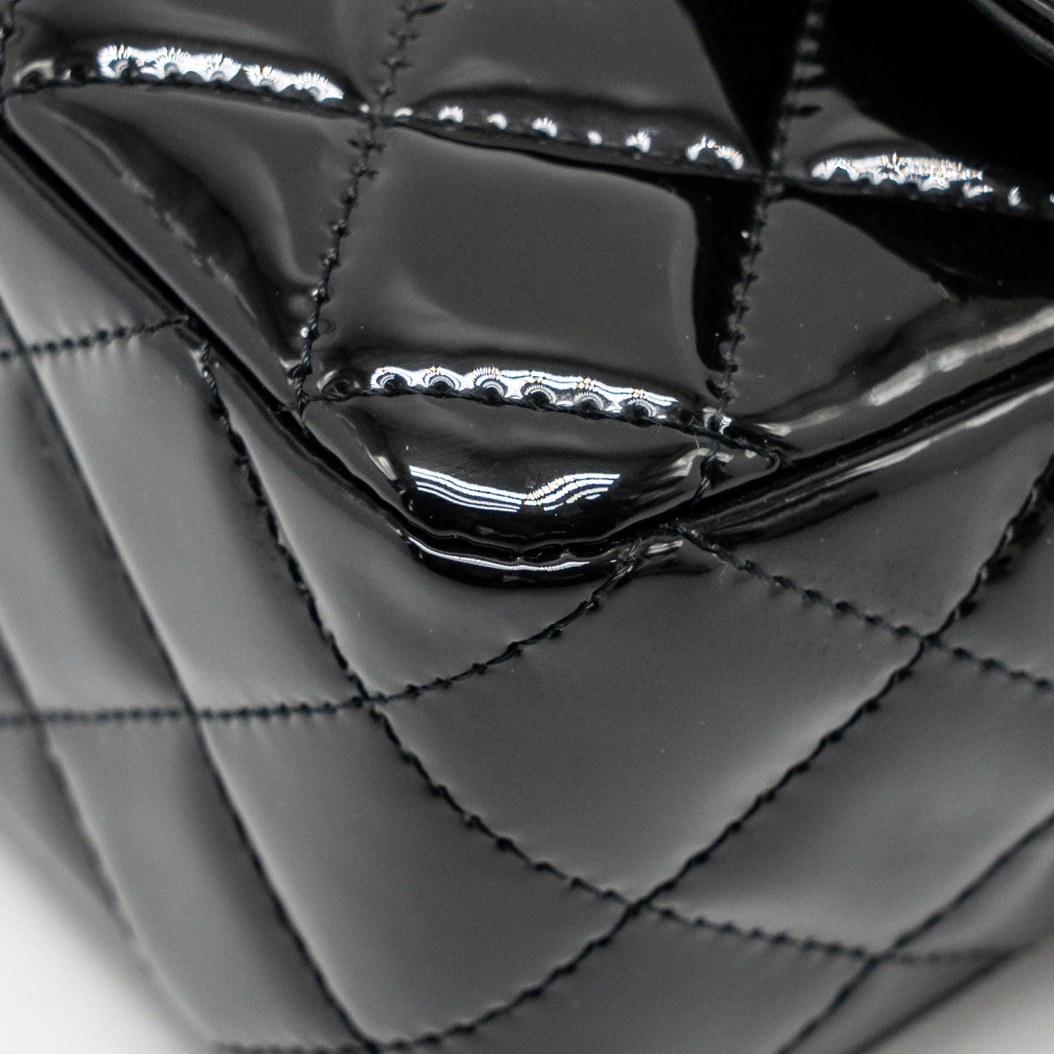 Chanel mini rectangular flap bag patent leather black LGHW - Image 8