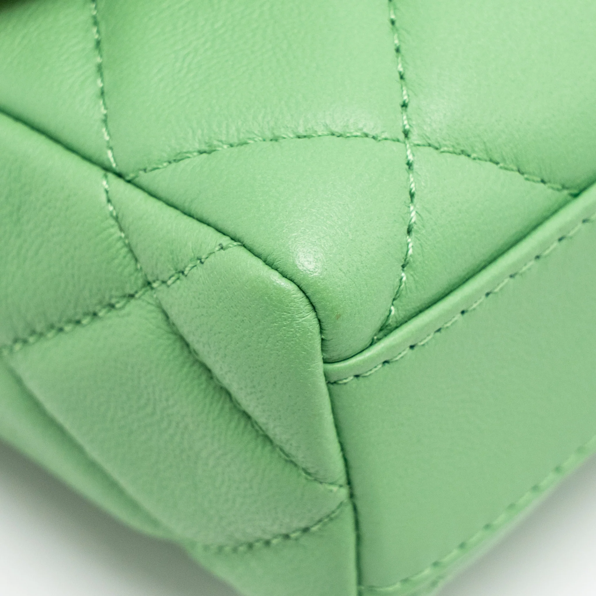Chanel Mini Scarf Entwined Chain Flap Bag Lambskin Green/Multicolour LGHW - Image 8
