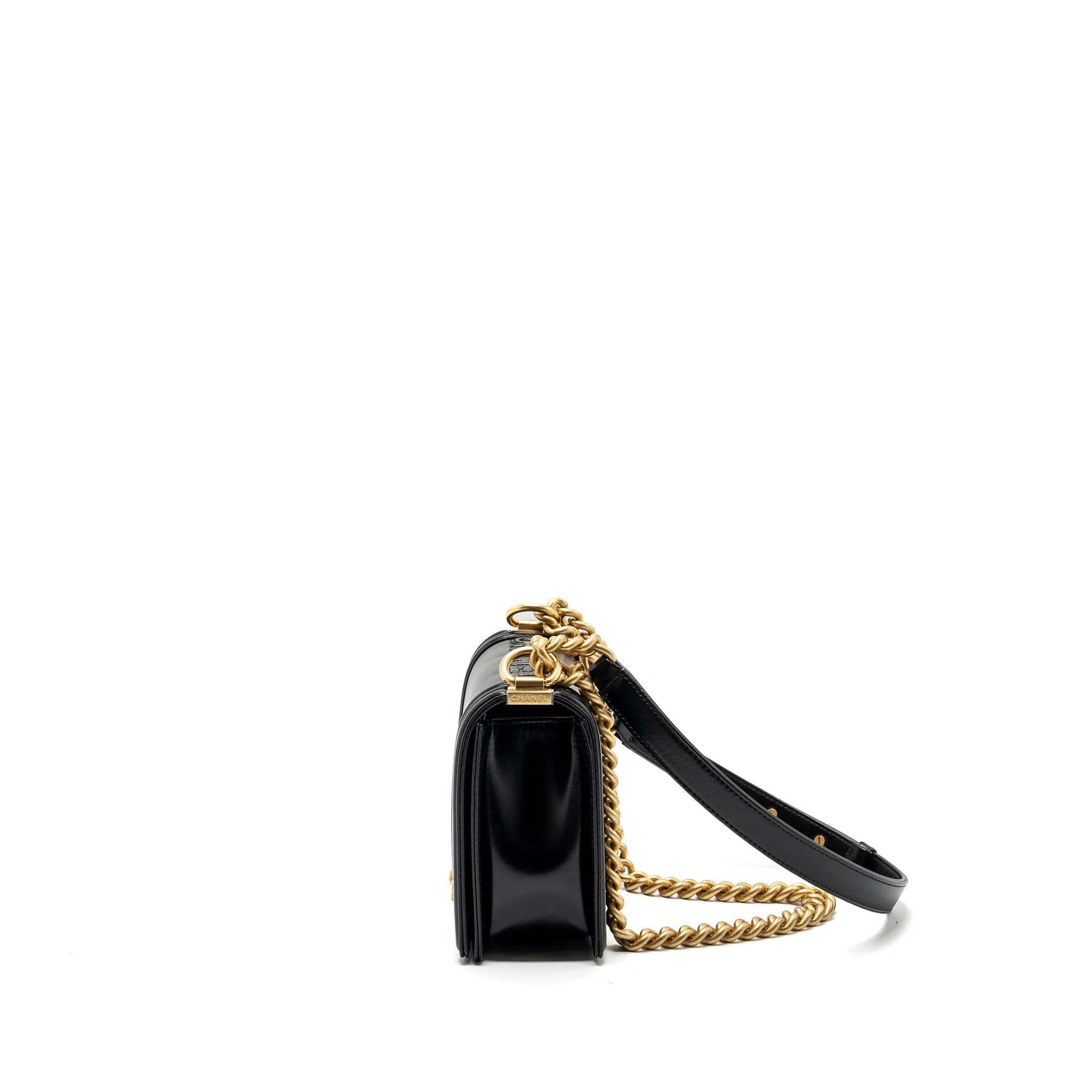 Chanel mini square boy bag limited edition calfskin black GHW (microchip) - Image 4