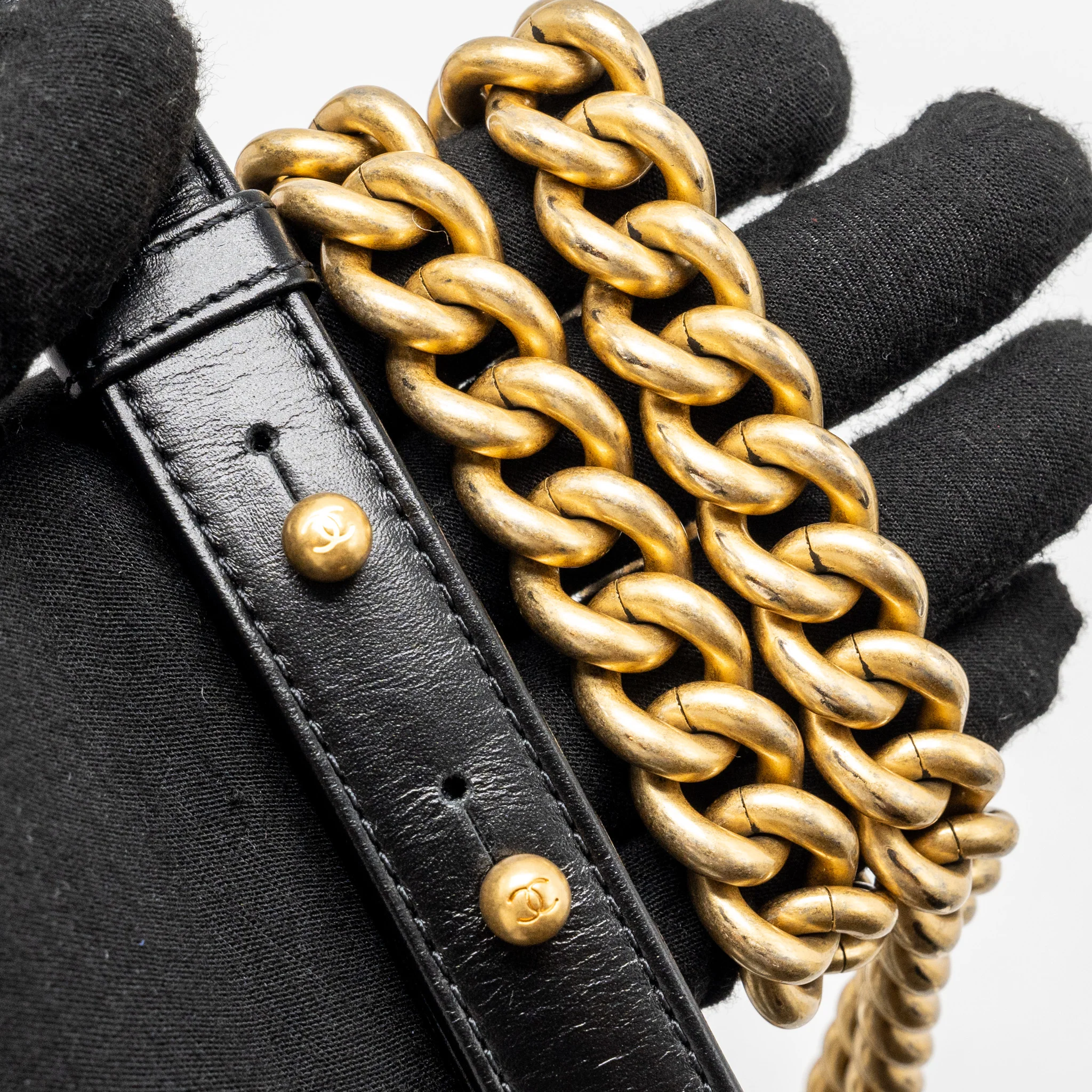 Chanel mini square boy bag limited edition calfskin black GHW (Microchip) - Image 11