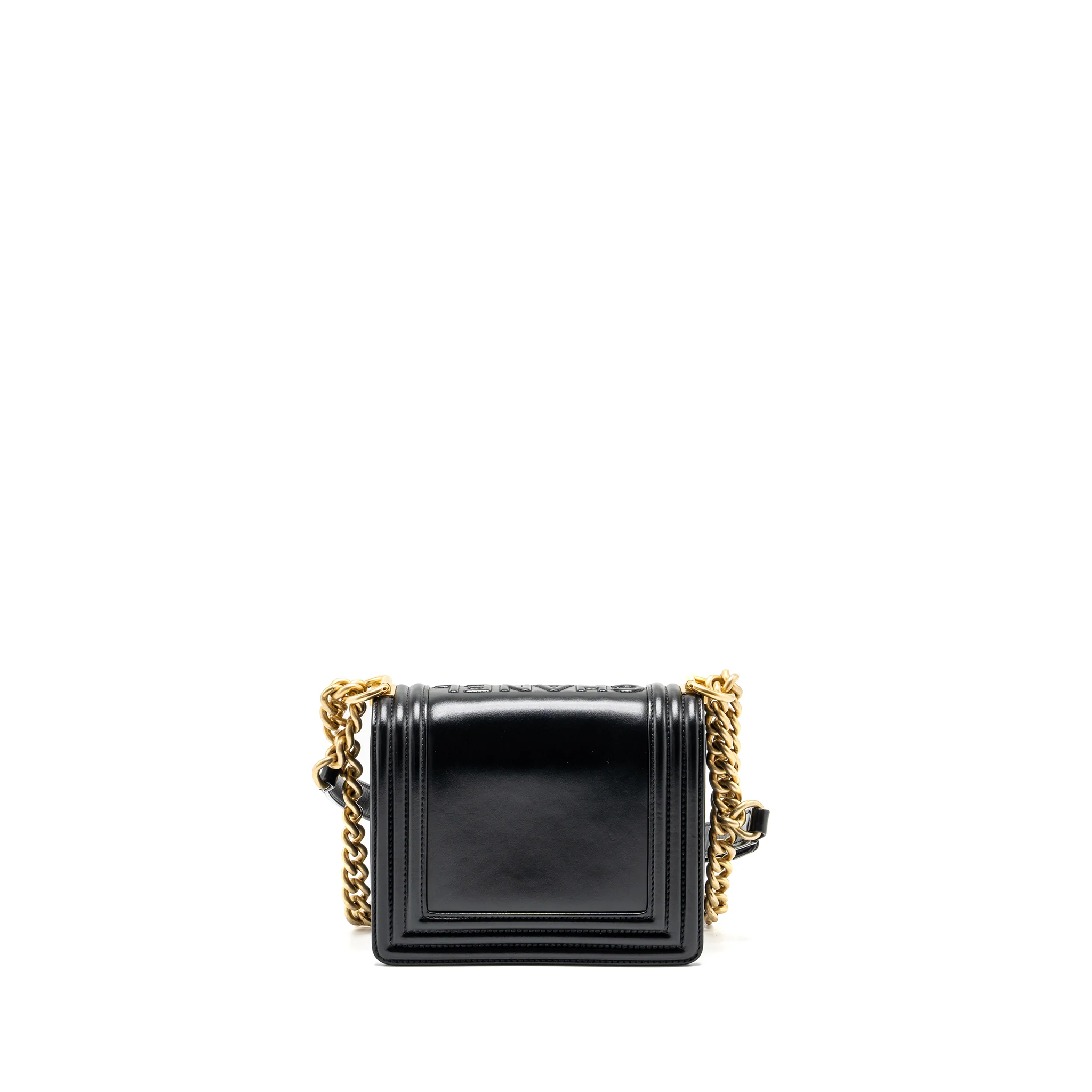 Chanel mini square boy bag limited edition calfskin black GHW (Microchip) - Image 2