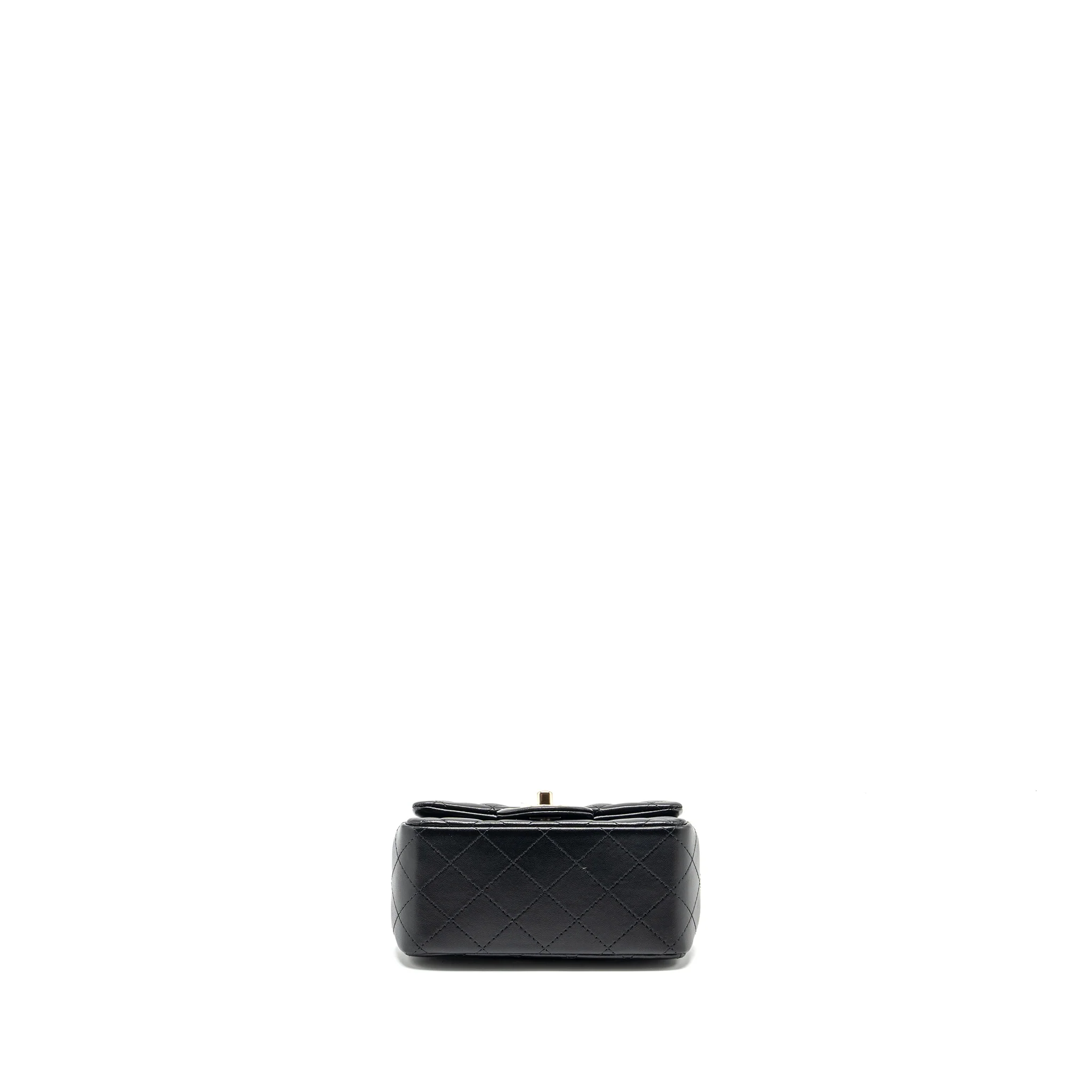 Chanel mini square flap bag lambskin black LGHW (microchip) - Image 5
