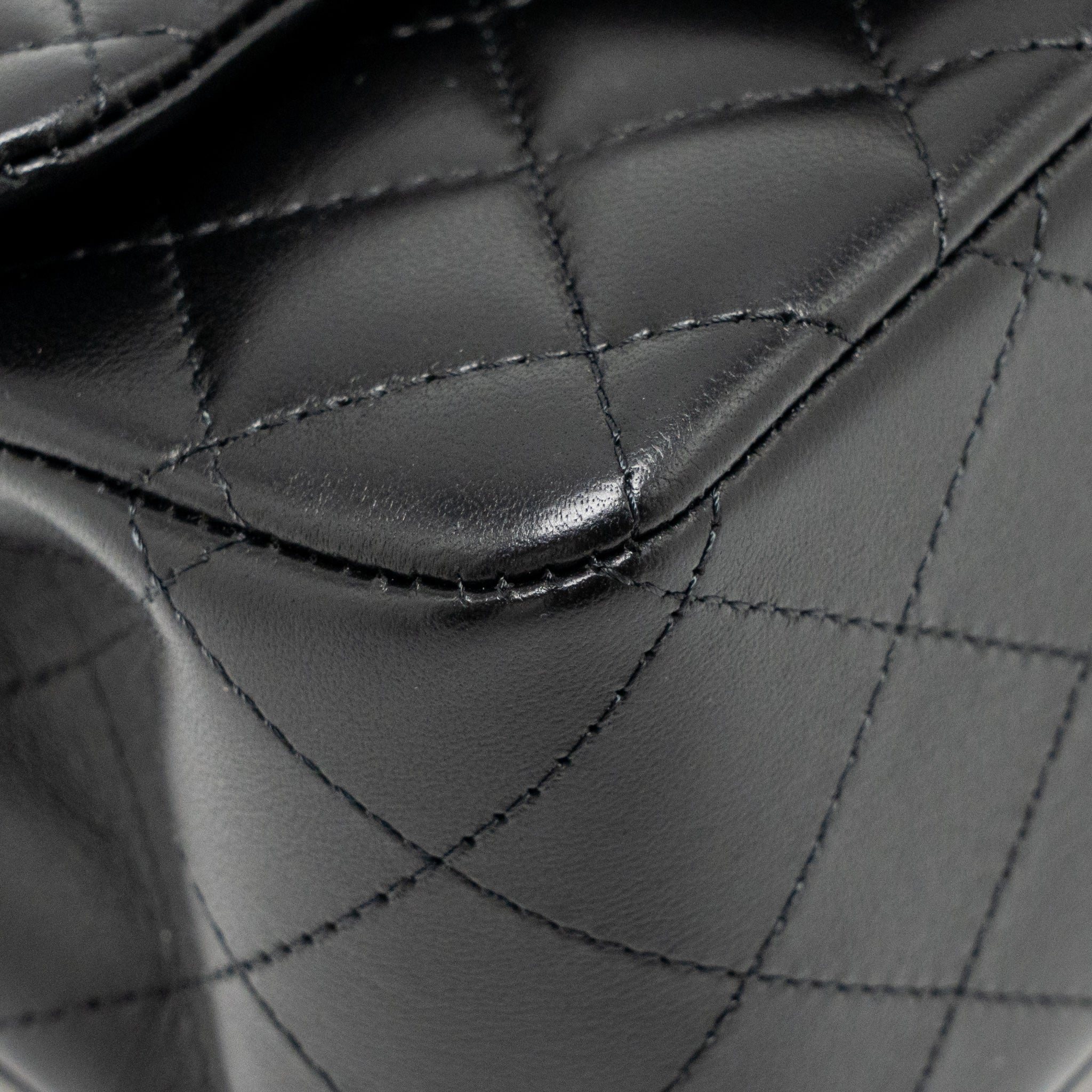 Chanel Mini Square Flap Bag Lambskin Black LGHW (Microchip) - Image 9