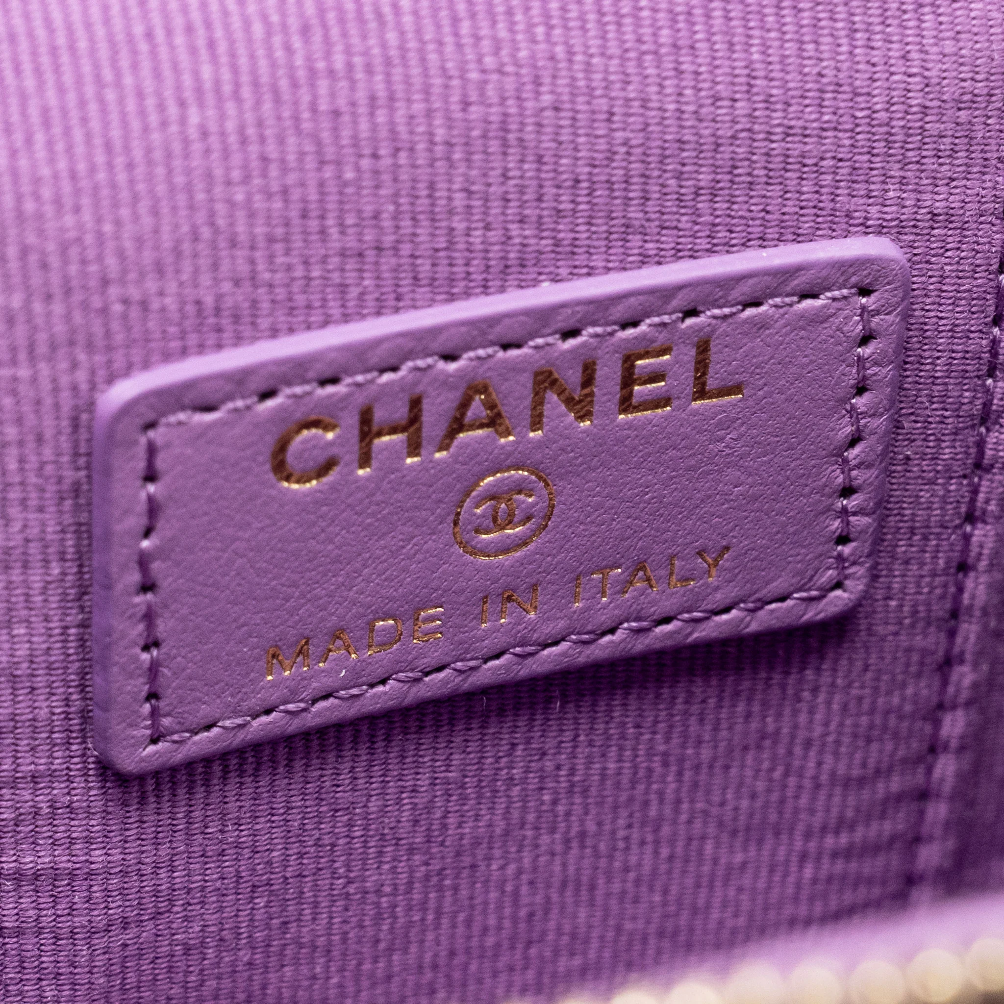 Chanel Mini Vanity Case with Giant Chain Lambskin Purple LGHW - Image 16