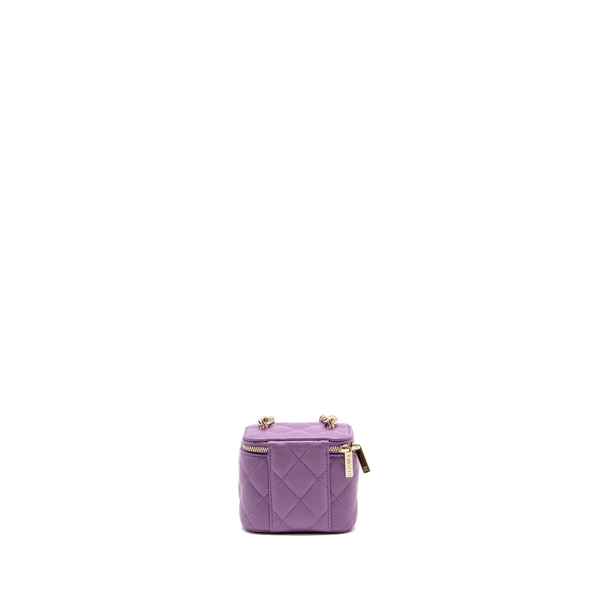 Chanel Mini Vanity Case with Giant Chain Lambskin Purple LGHW - Image 2