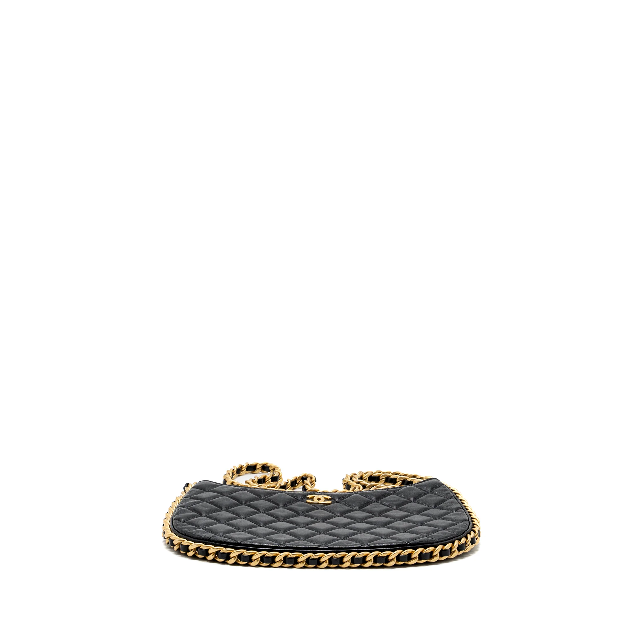 Chanel moon hobo shoulder / crossbody bag goatskin black brushed GHW (microchip) - Image 3