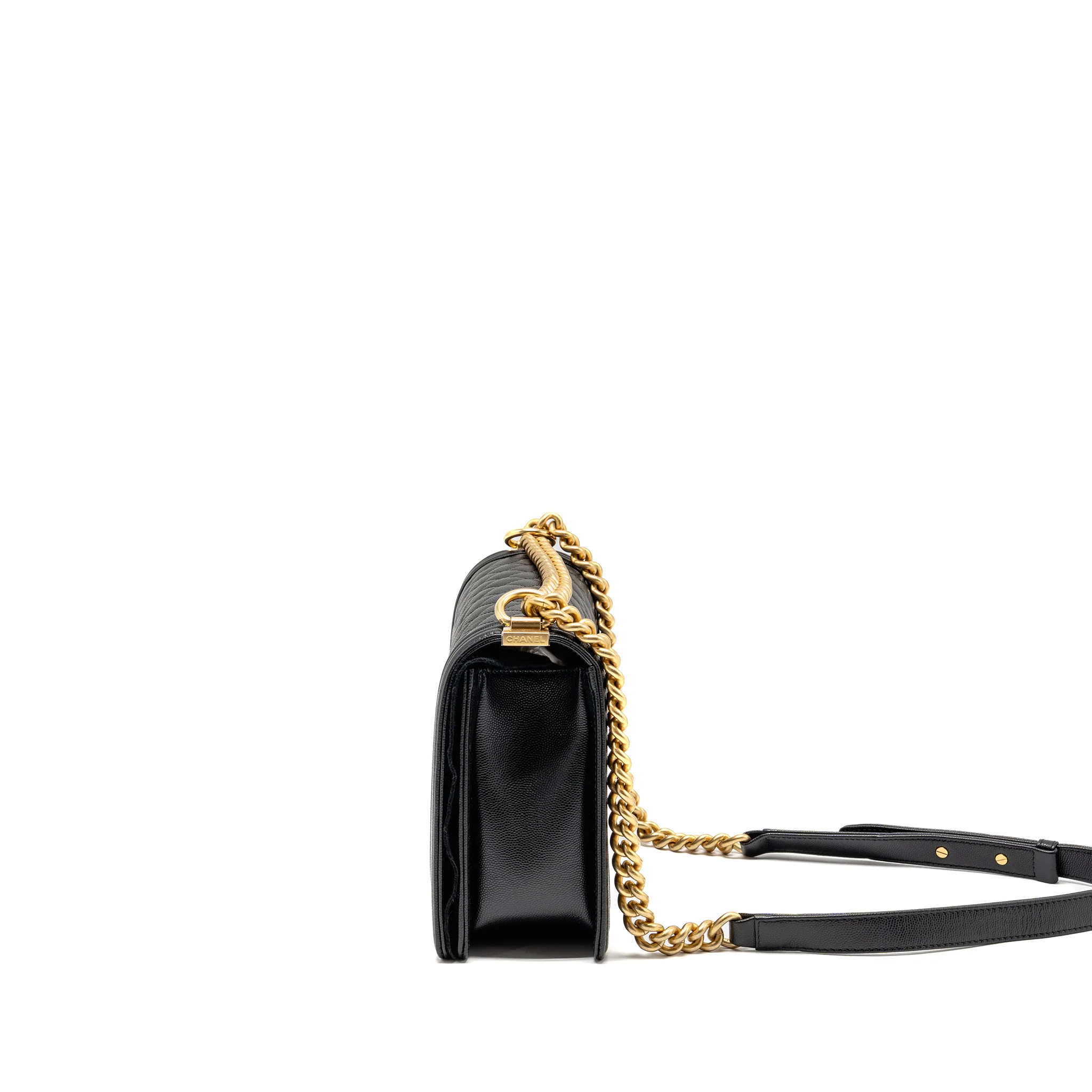 Chanel New Medium boy bag Caviar Black GHW (Microchip) - Image 4