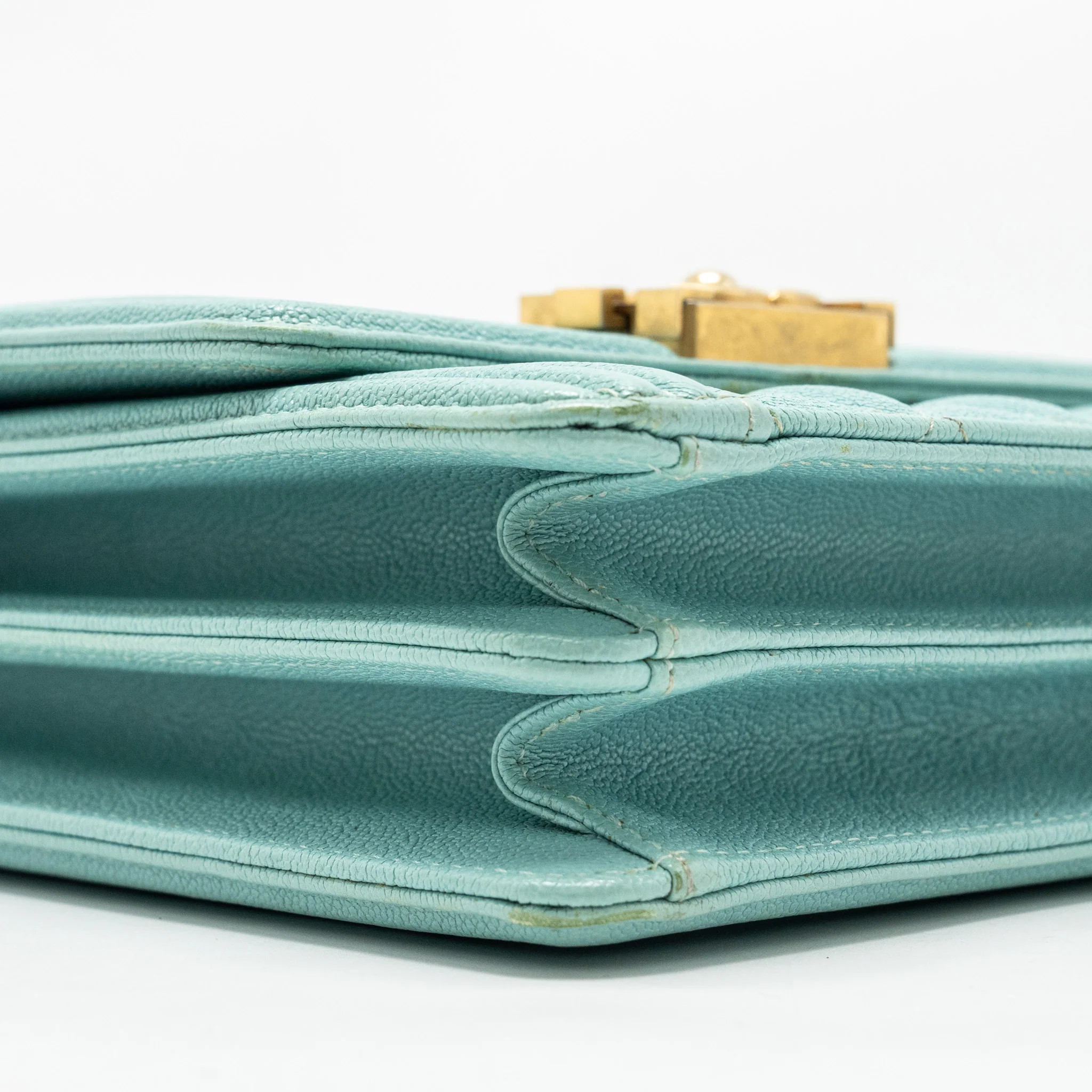Chanel North South Boy Bag Caviar Light Blue GHW - Image 6