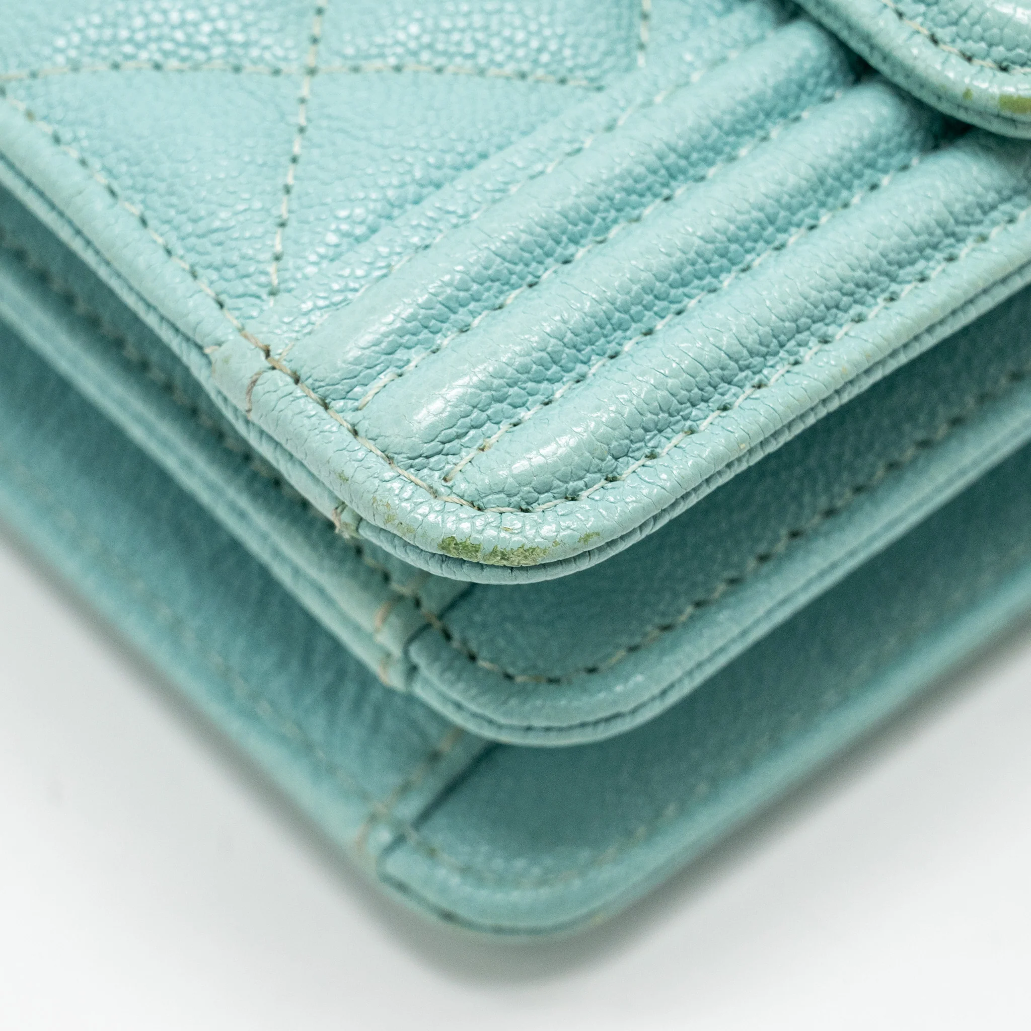 Chanel North South Boy Bag Caviar Light Blue GHW - Image 8