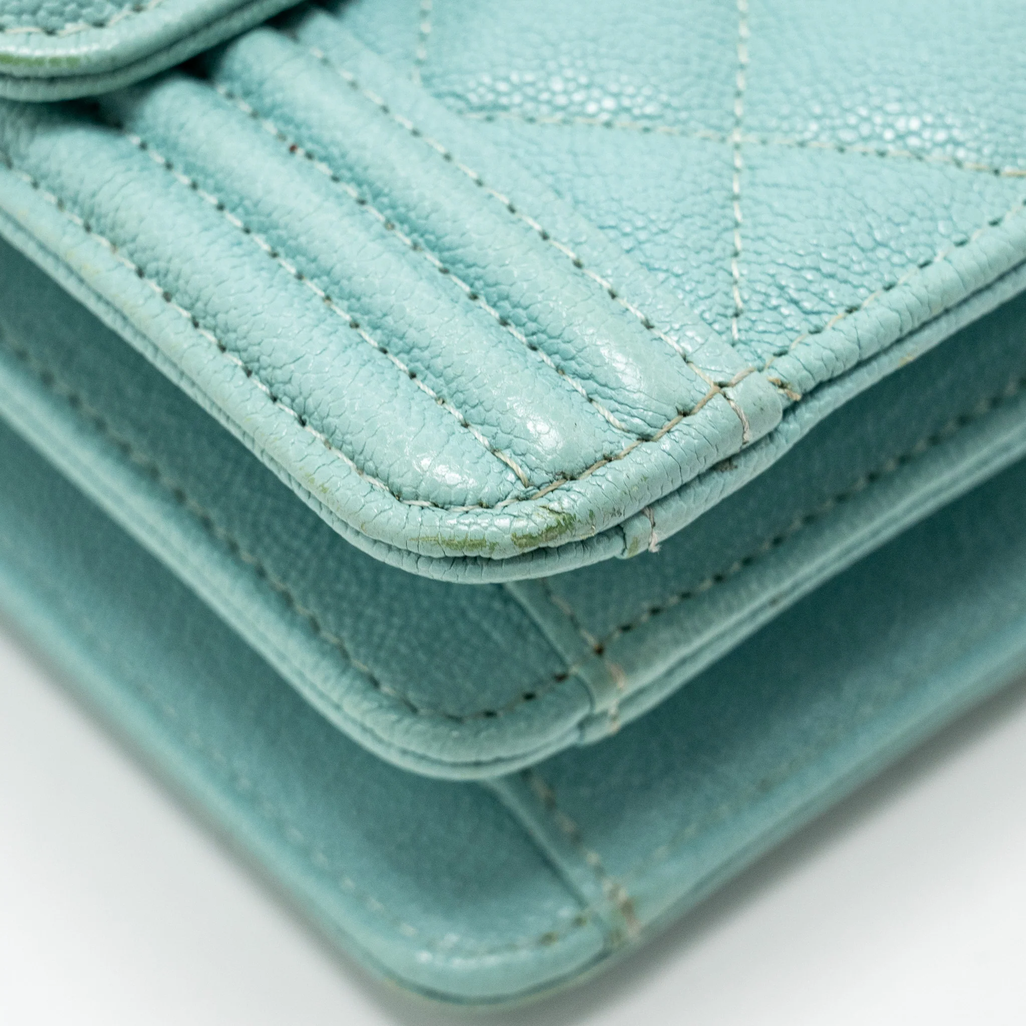 Chanel North South Boy Bag Caviar Light Blue GHW - Image 9
